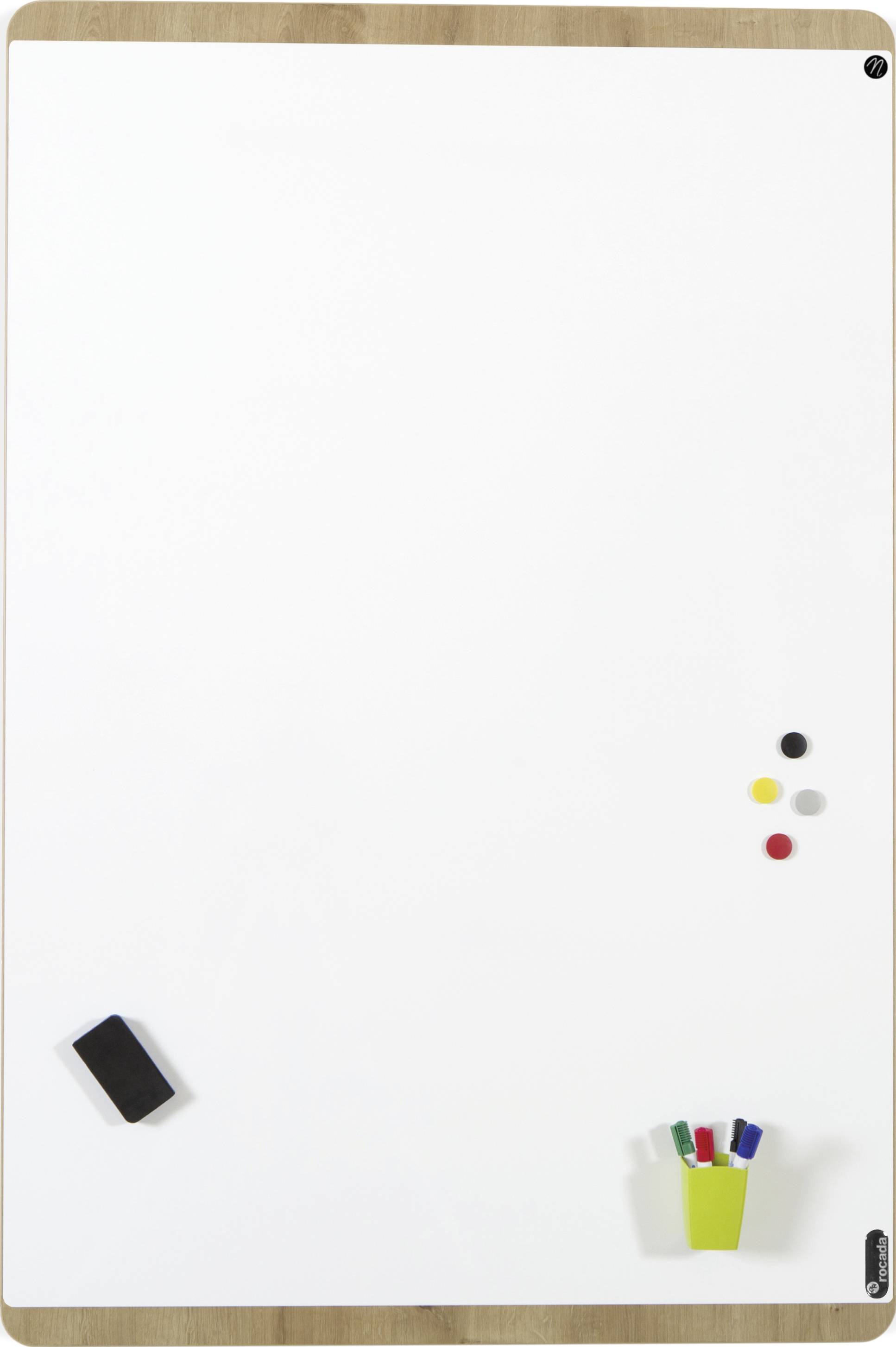 Rocada Whiteboard NAT6420 (B x H) 115cm x 75cm Weiß (RAL 9003) kunststoffbeschichtet Inkl. Ablageschale, Quer- oder Hochformat