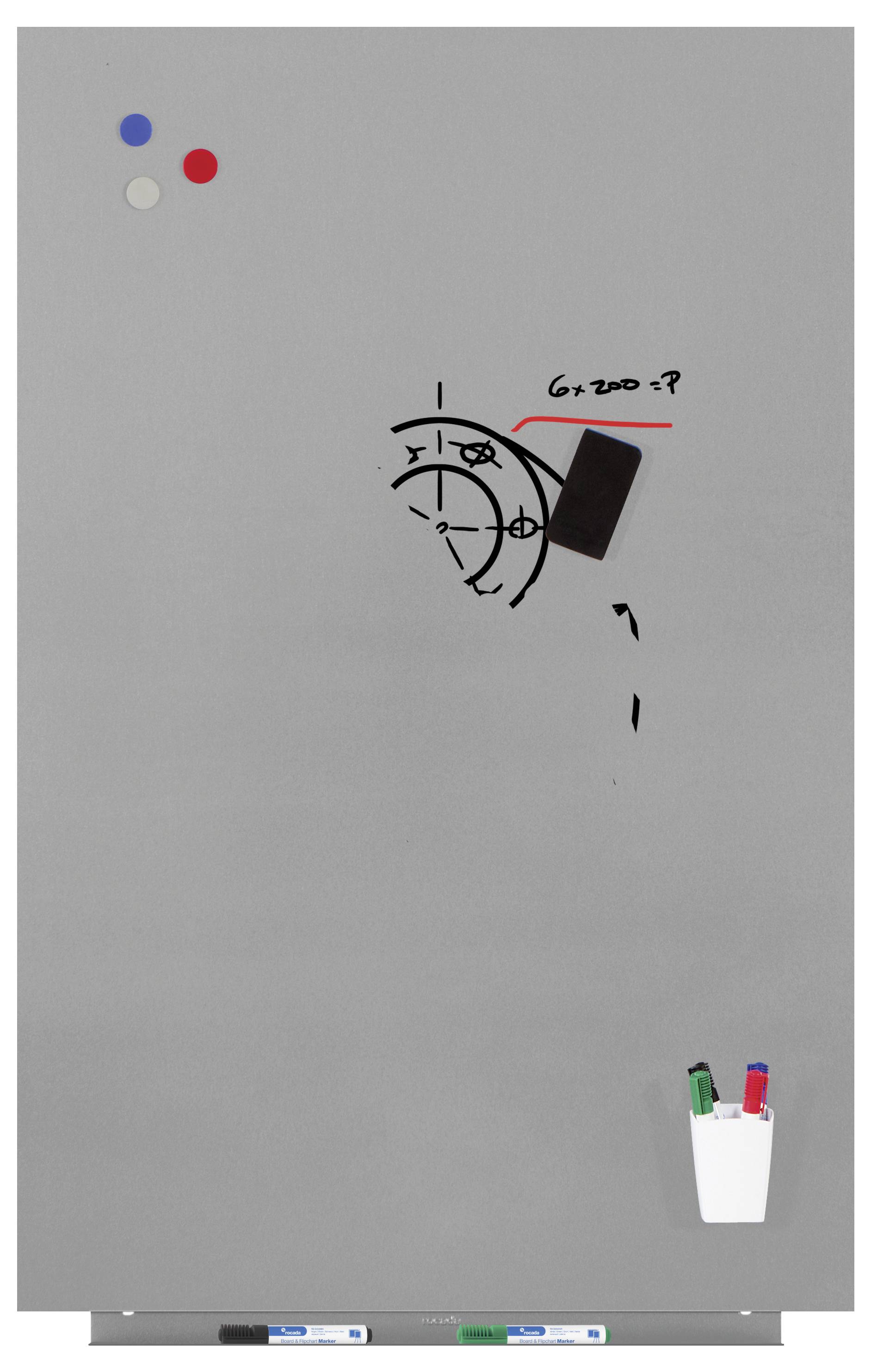 Rocada Whiteboard 6520PRO-9006 (B x H) 115cm x 75cm Grau kunststoffbeschichtet Inkl. Ablageschale, Quer- oder Hochformat