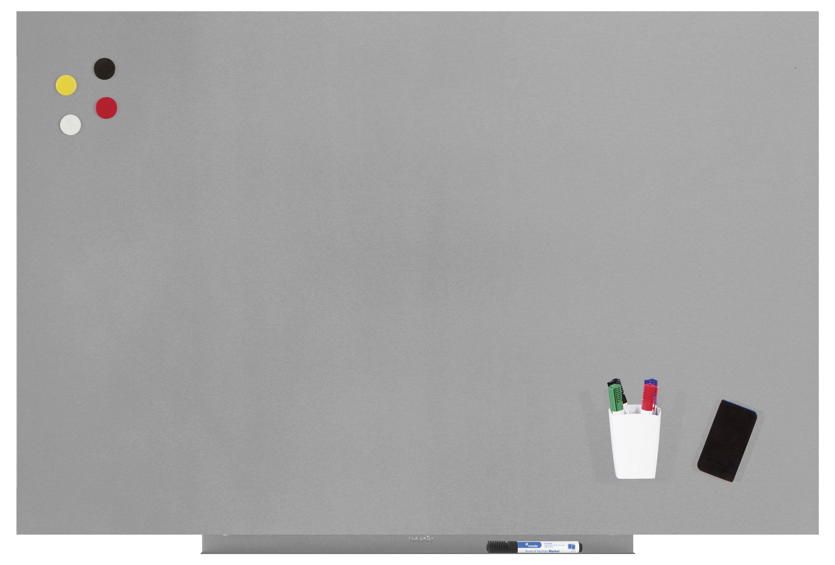 Rocada Whiteboard 6520PRO-9006 (B x H) 115cm x 75cm Grau kunststoffbeschichtet Inkl. Ablageschale, Quer- oder Hochformat