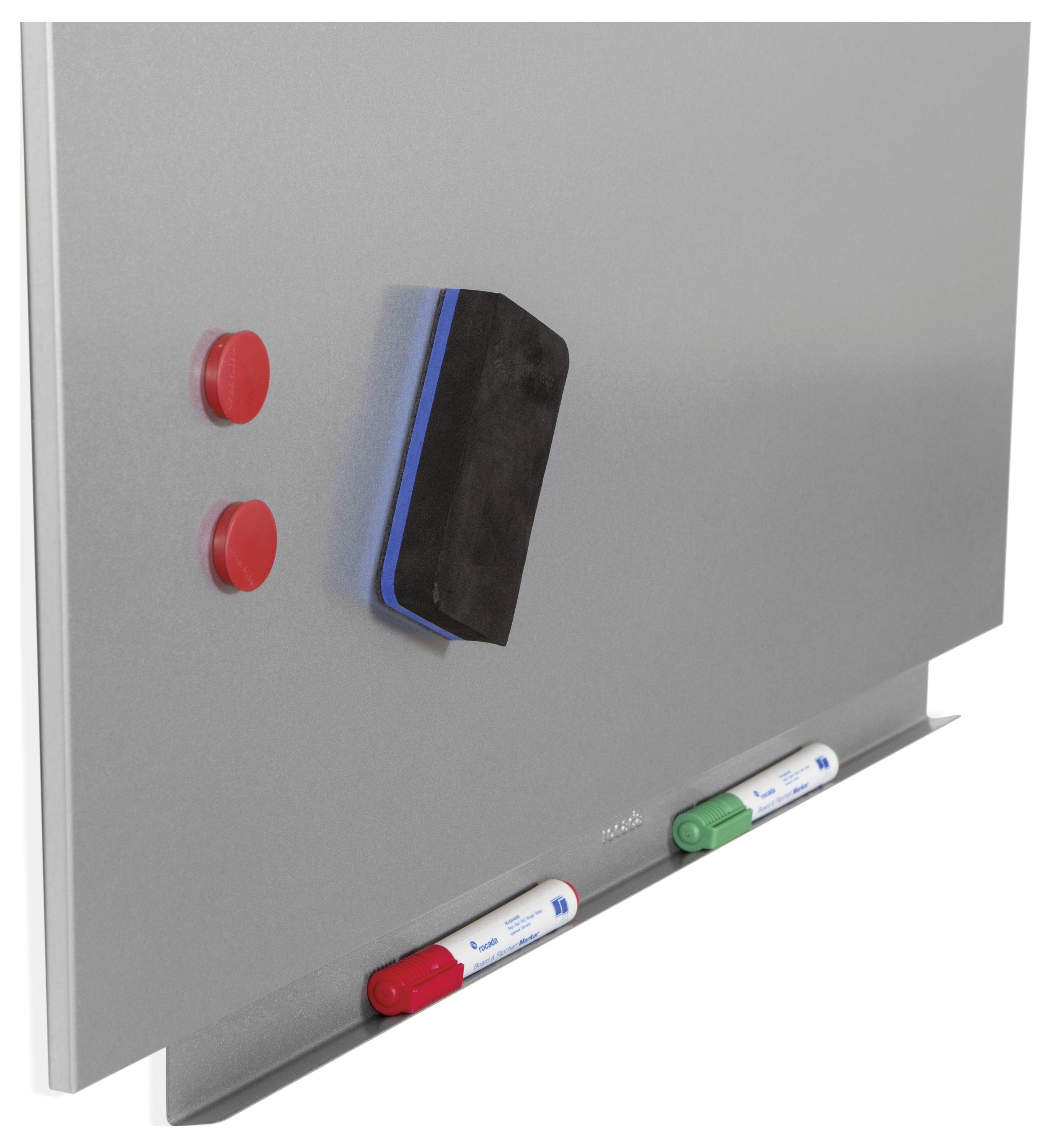 Rocada Whiteboard 6520PRO-9006 (B x H) 115cm x 75cm Grau kunststoffbeschichtet Inkl. Ablageschale, Quer- oder Hochformat