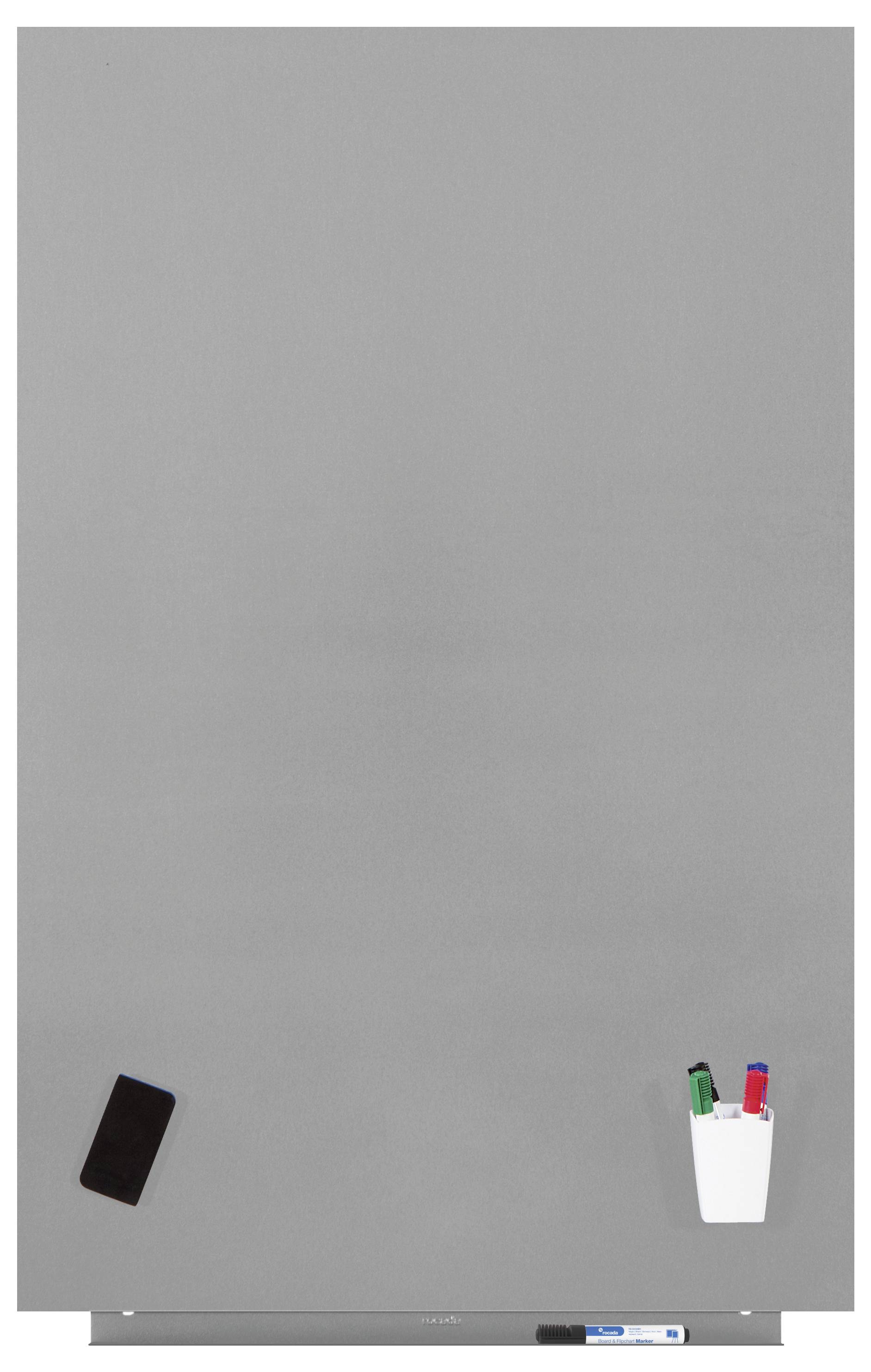 Rocada Whiteboard 6520PRO-9006 (B x H) 115cm x 75cm Grau kunststoffbeschichtet Inkl. Ablageschale, Quer- oder Hochformat