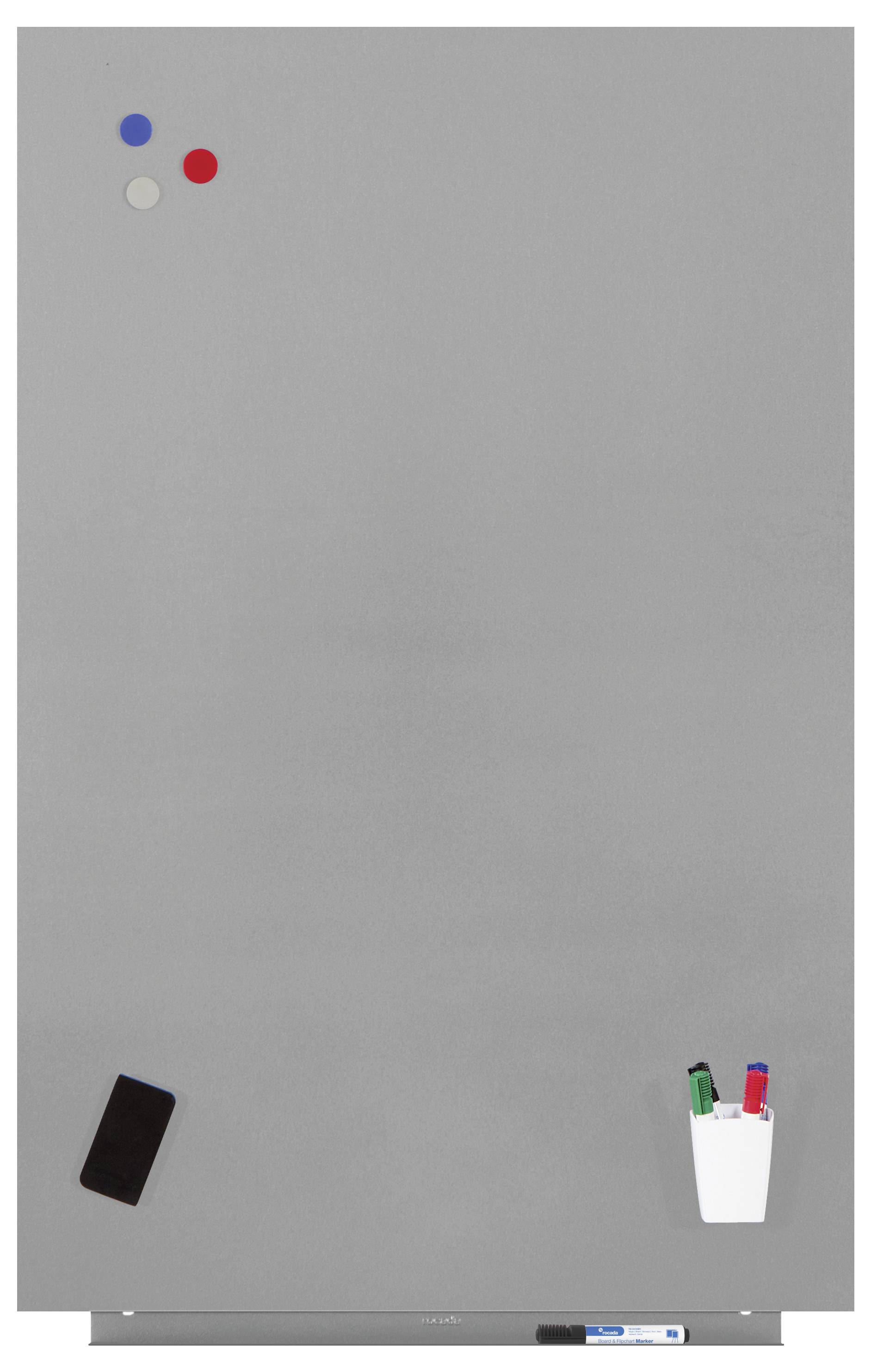 Rocada Whiteboard 6520PRO-9006 (B x H) 115cm x 75cm Grau kunststoffbeschichtet Inkl. Ablageschale, Quer- oder Hochformat