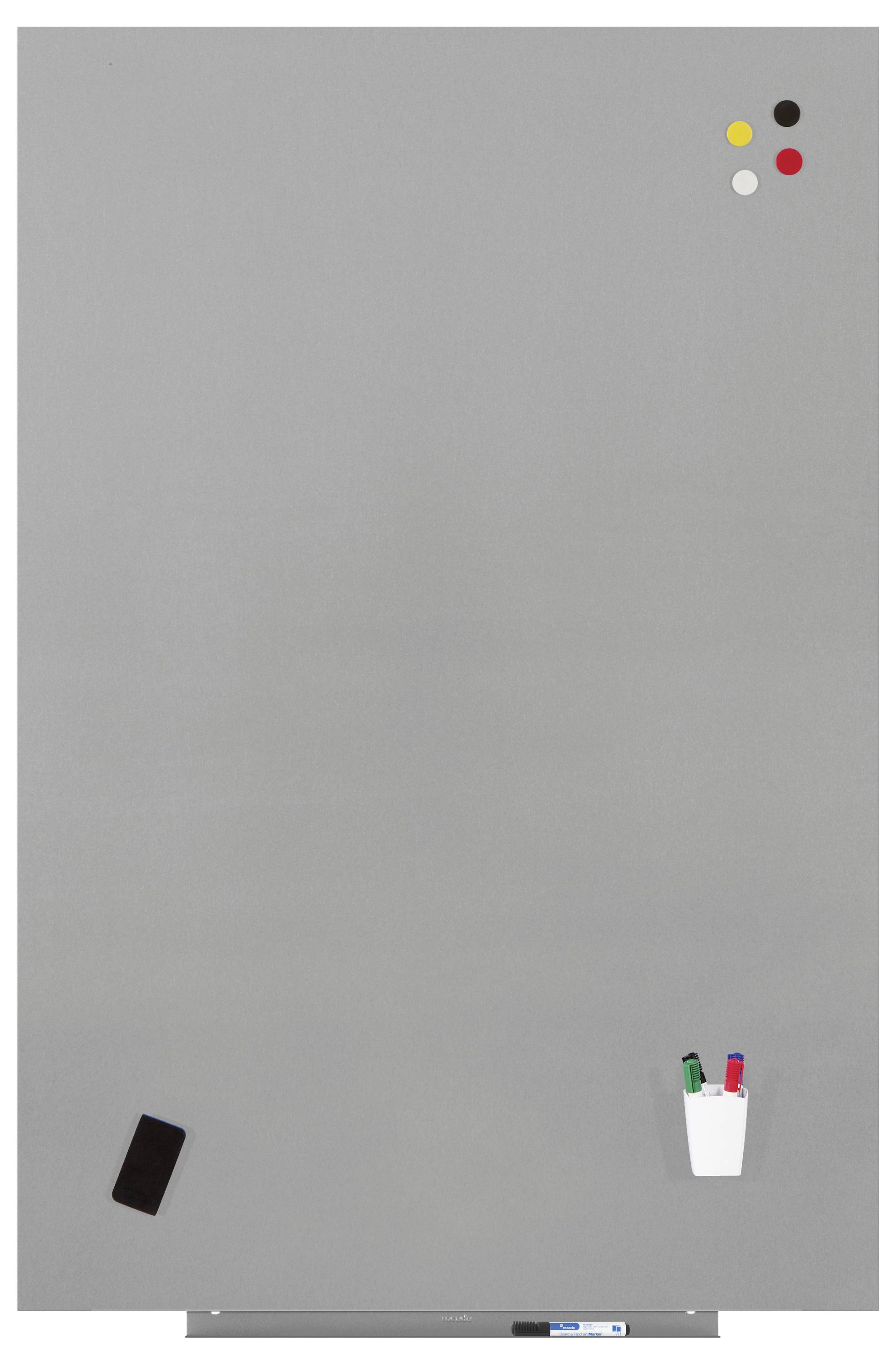 Rocada Whiteboard 6521PRO-9006 (B x H) 150cm x 100cm Grau kunststoffbeschichtet Inkl. Ablageschale, Quer- oder Hochformat