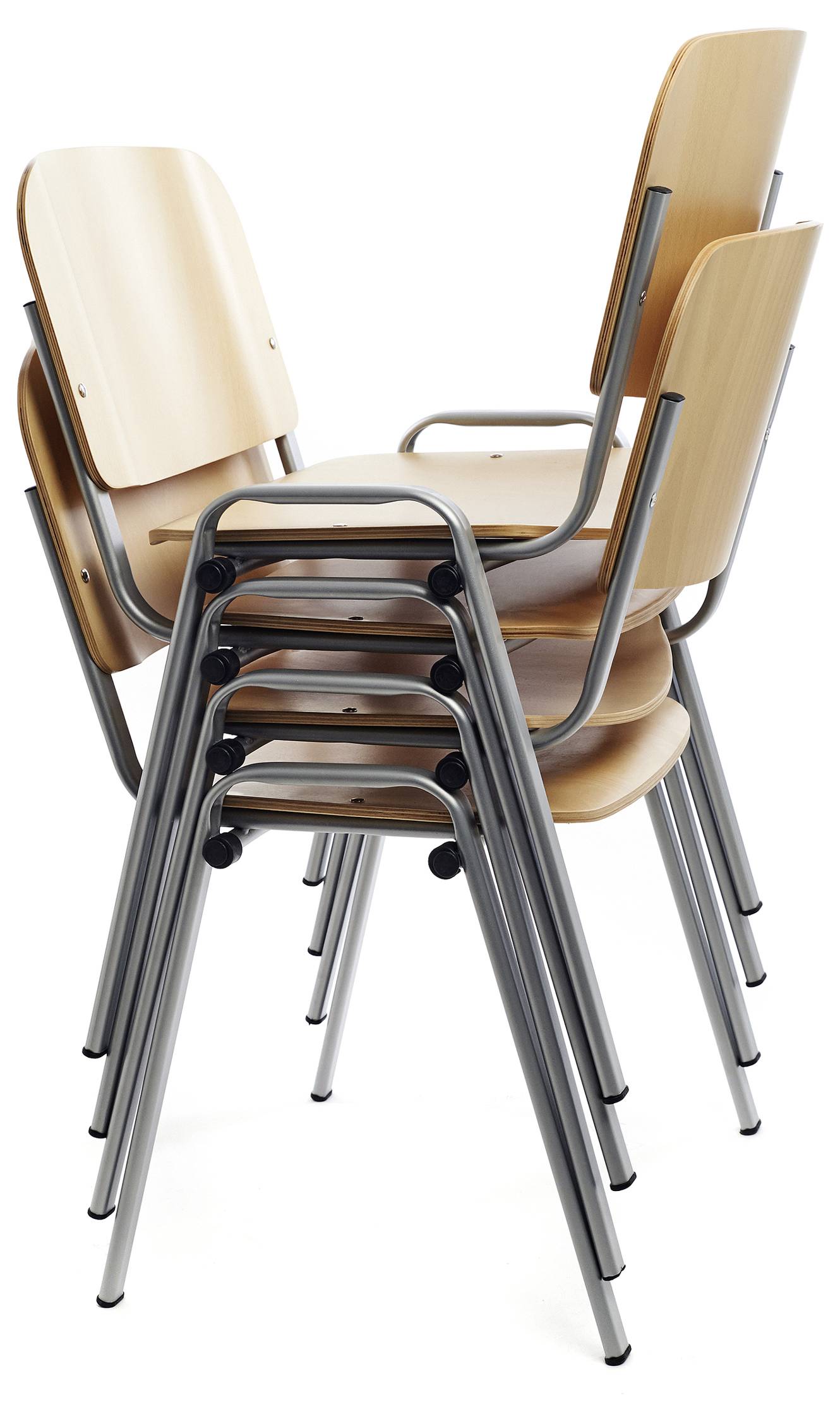 Rocada Besucherstuhl 974VE Grau, Holz (hell) R974182 4St.