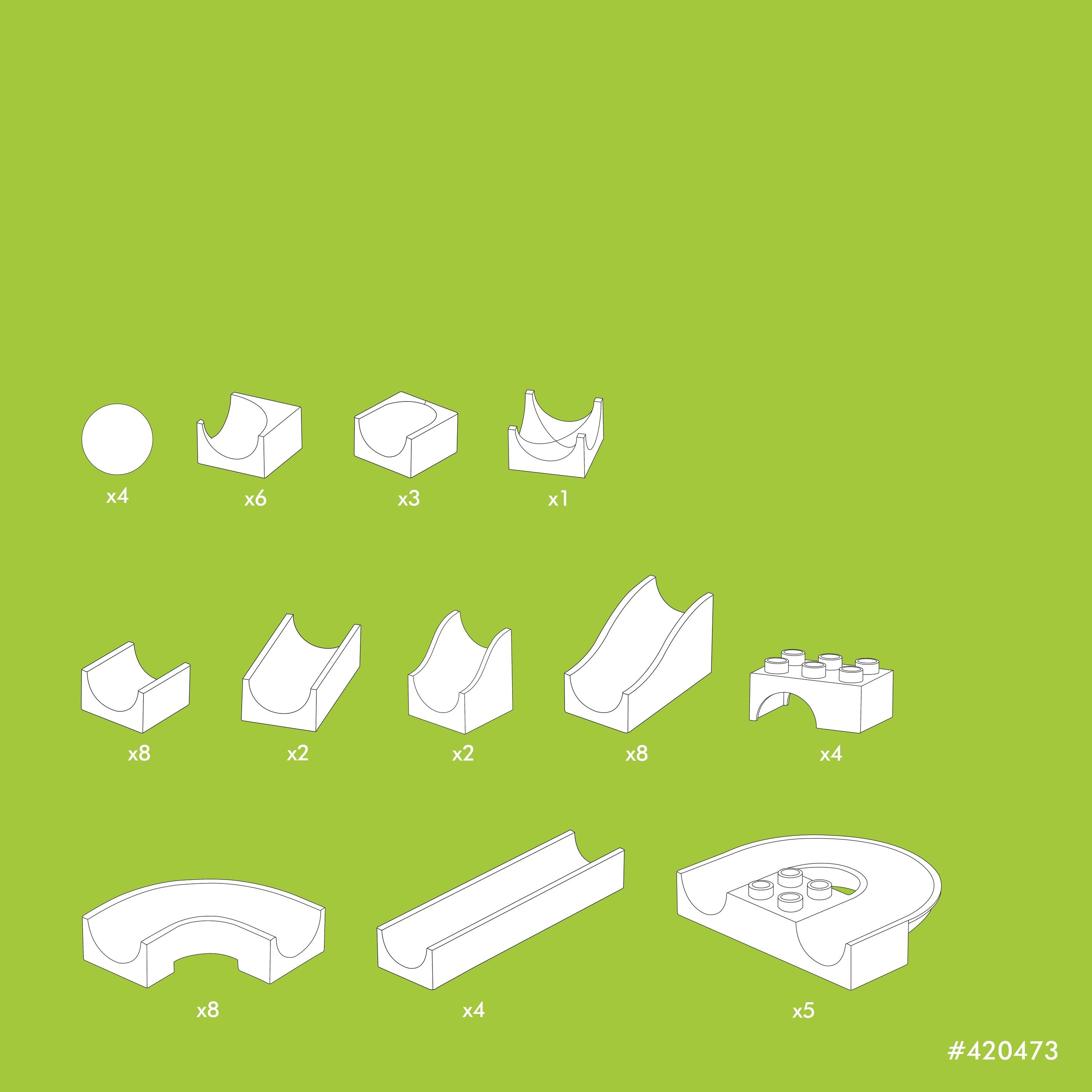 Hubelino Bahnelemente 55-teilig Konstruktions-Set