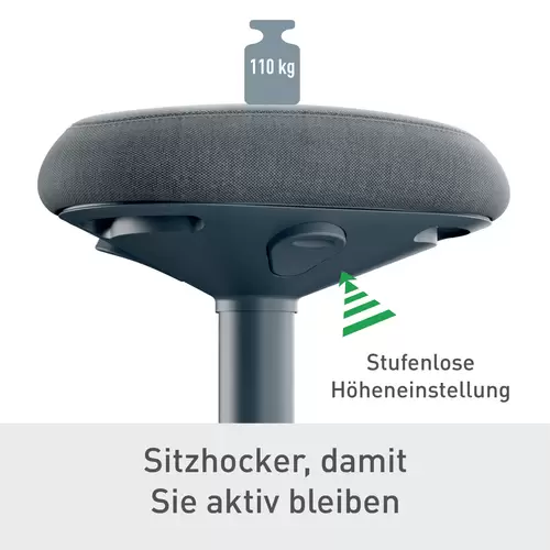 Leitz Sitzhocker Dunkelgrau 65440089 Leitz Sitzhocker Dunkelgrau 65440089
