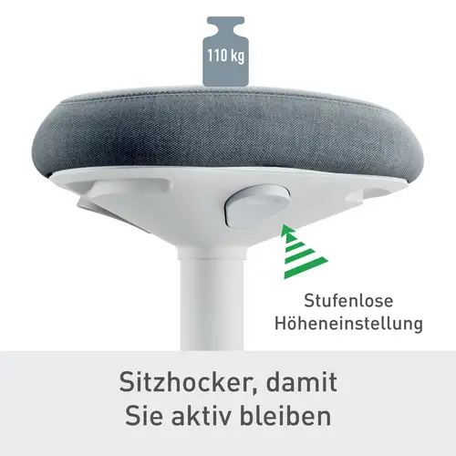 Leitz Sitzhocker Hellgrau 65440085 Leitz Sitzhocker Hellgrau 65440085