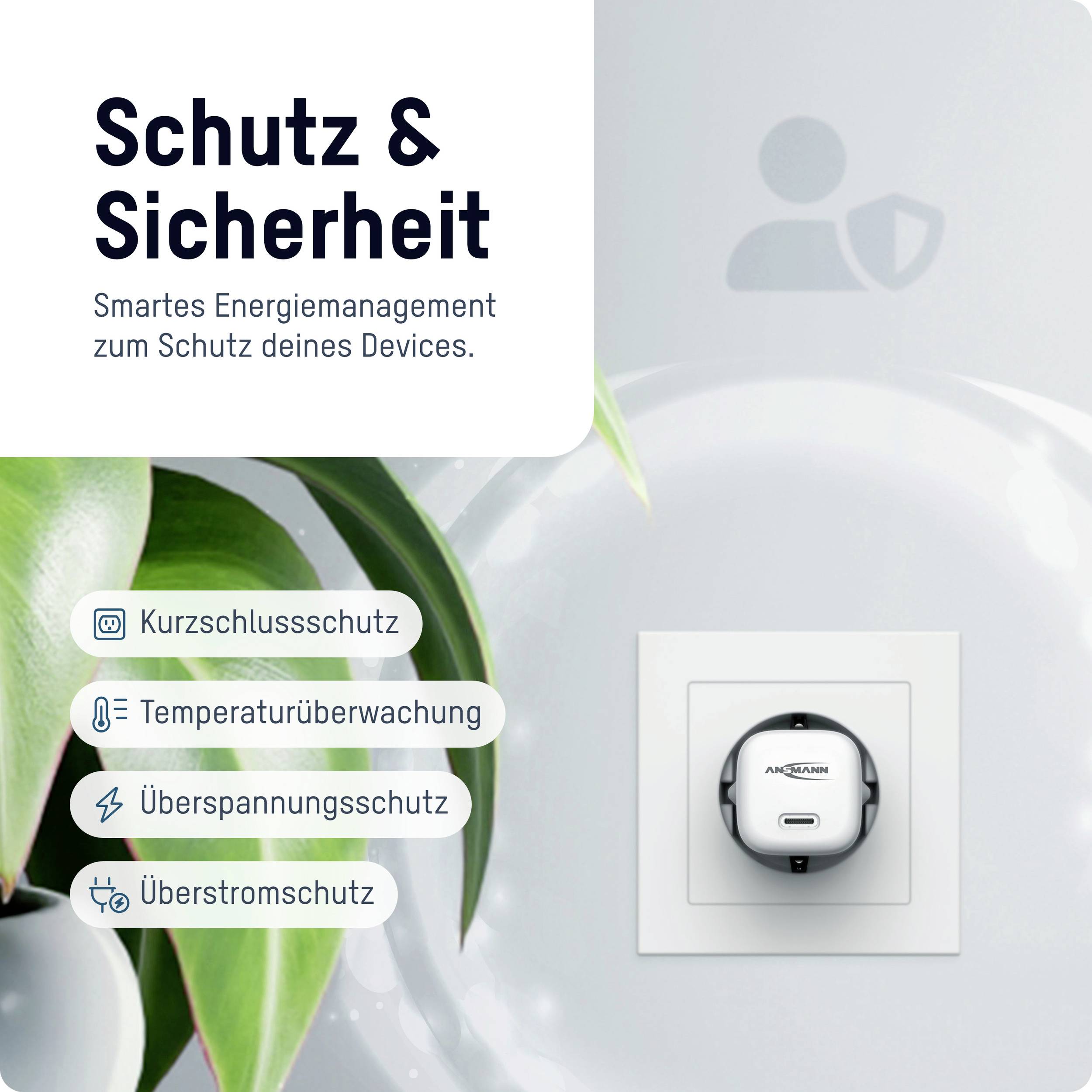 Ansmann HC120PD-mini USB Ladegerät 20W 1x USB-C® Weiß Innenbereich