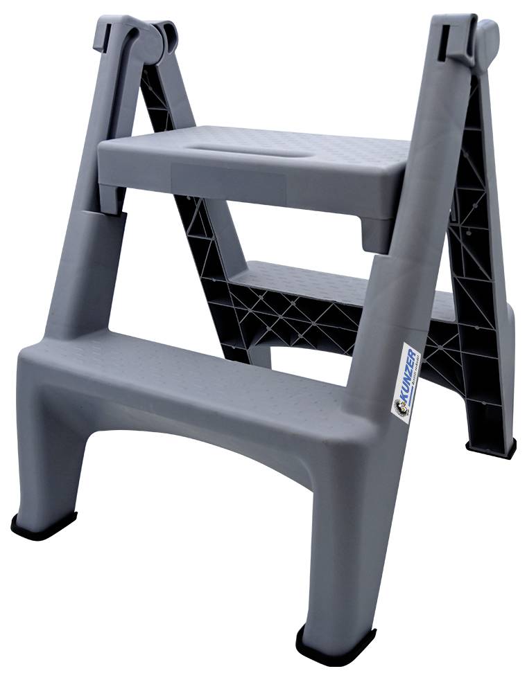 Kunzer 7KKT02 Kunststoff Klapptritt klappbar Arbeitshöhe (max.): 44cm Grau 3.3kg