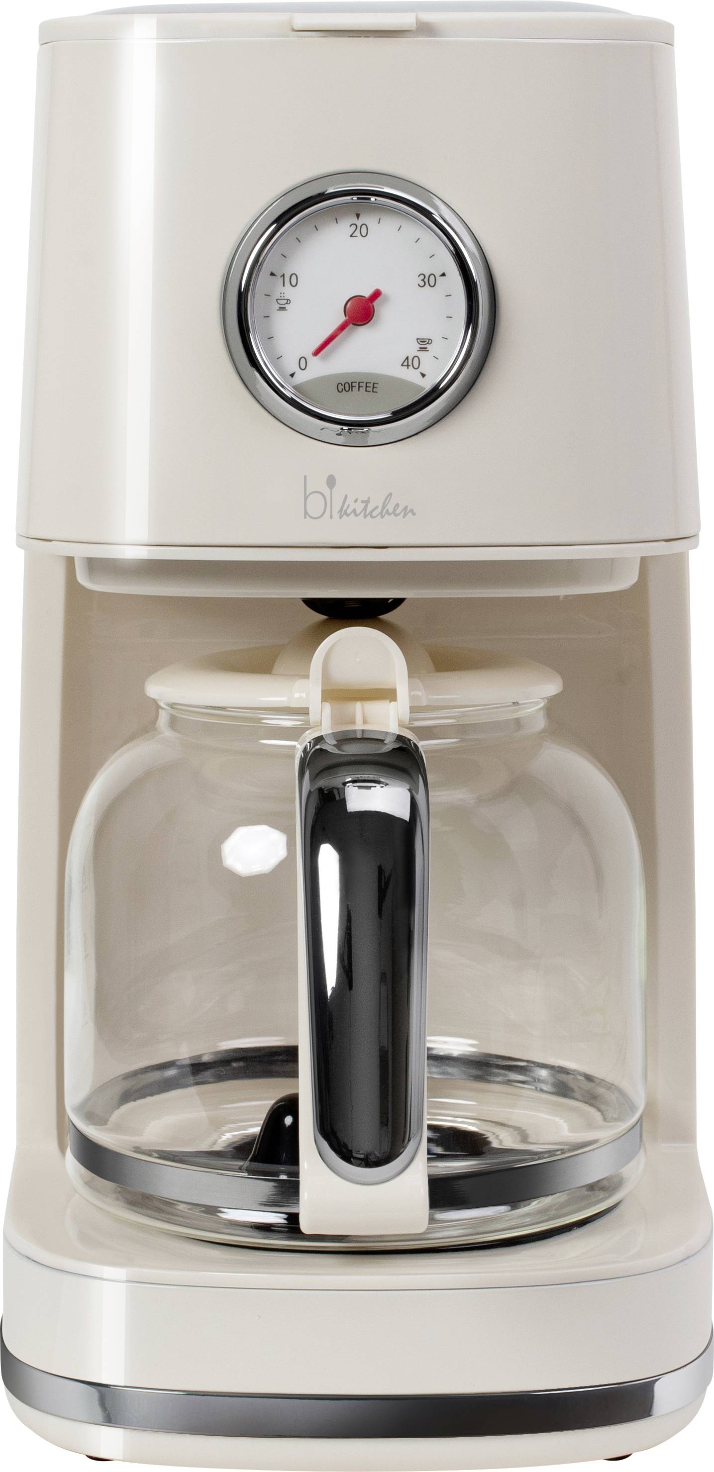 BiKitchen nostalgia 150 Kaffeemaschine Cremeweiß (glänzend) Fassungsvermögen Tassen=12 Glaskanne