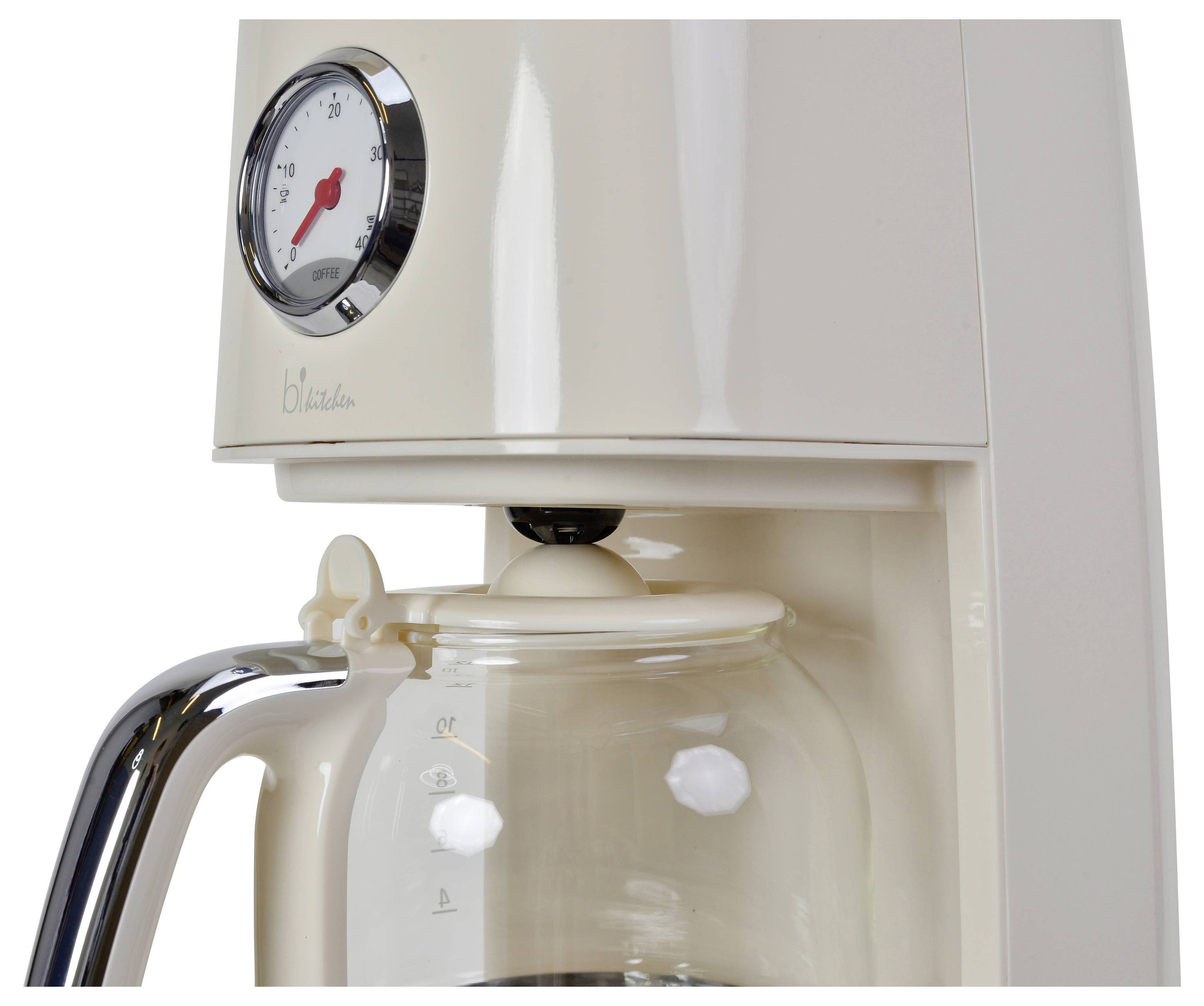 BiKitchen nostalgia 150 Kaffeemaschine Cremeweiß (glänzend) Fassungsvermögen Tassen=12 Glaskanne, Warmhaltefunktion