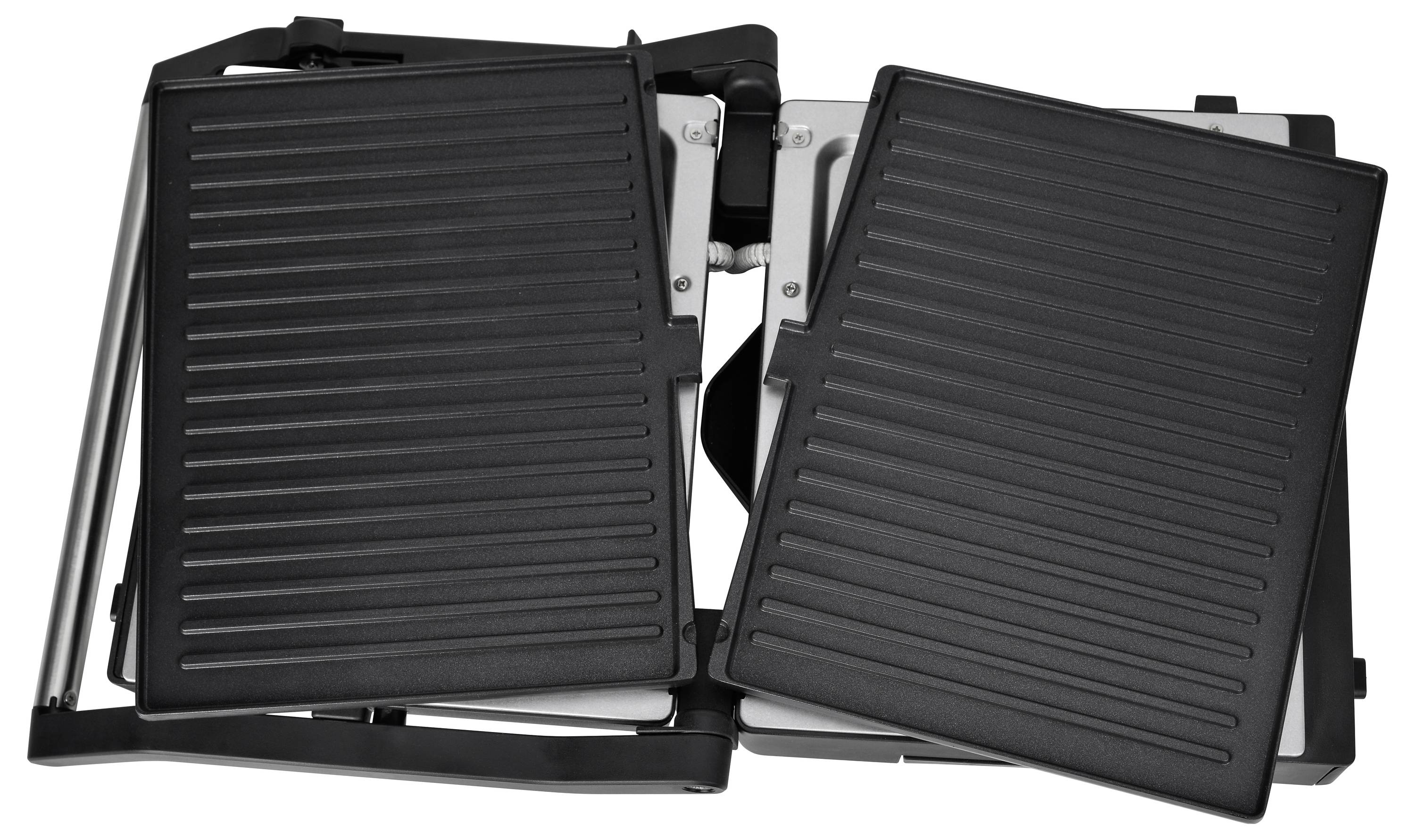 BiKitchen grill 200 Elektro Kontaktgrill Kontrollleuchte, klappbar, stufenloser Temperaturregler Schwarz