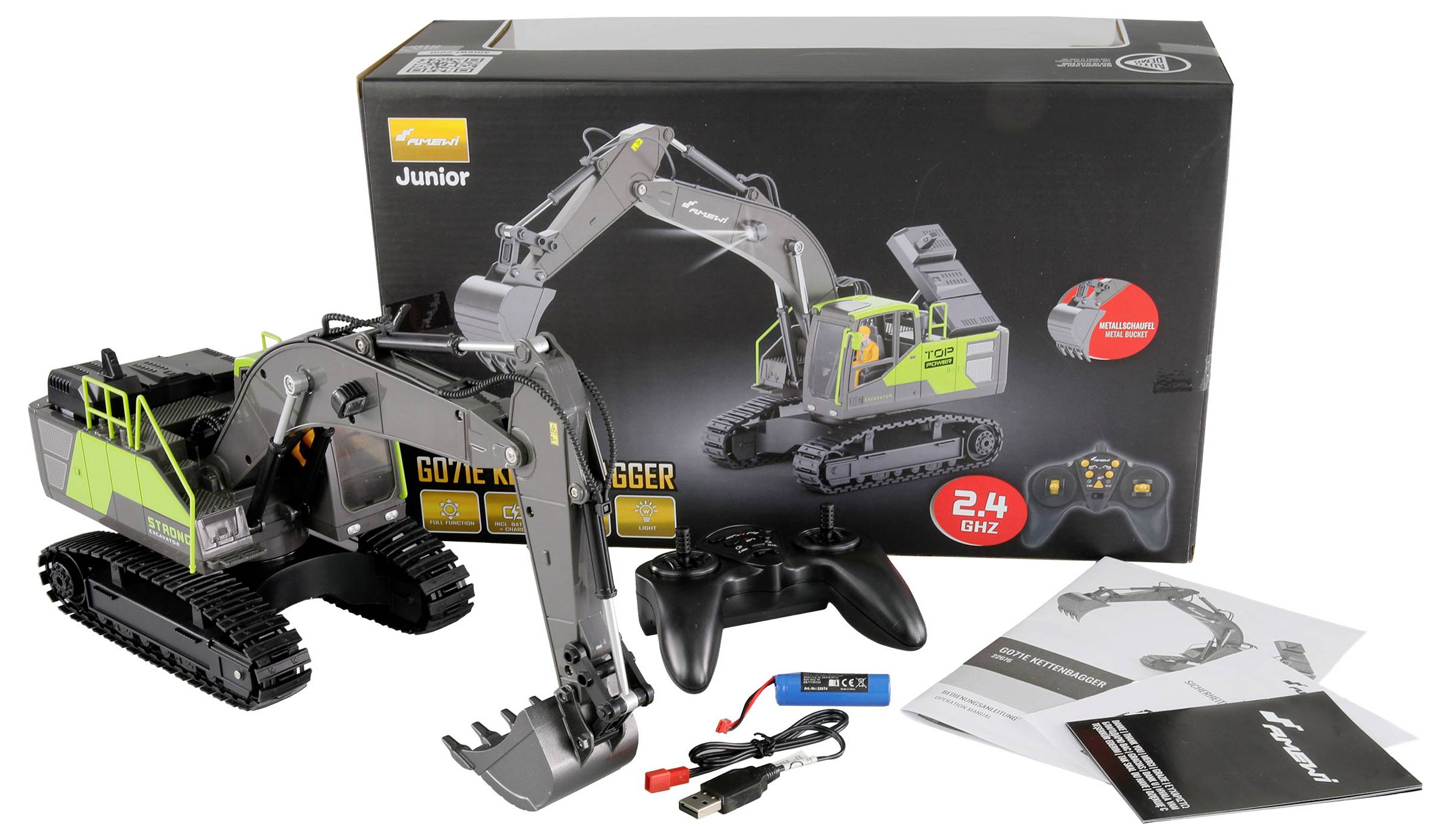 Amewi Kettenbagger G071E 1:18 RC Funktionsmodell Baufahrzeug