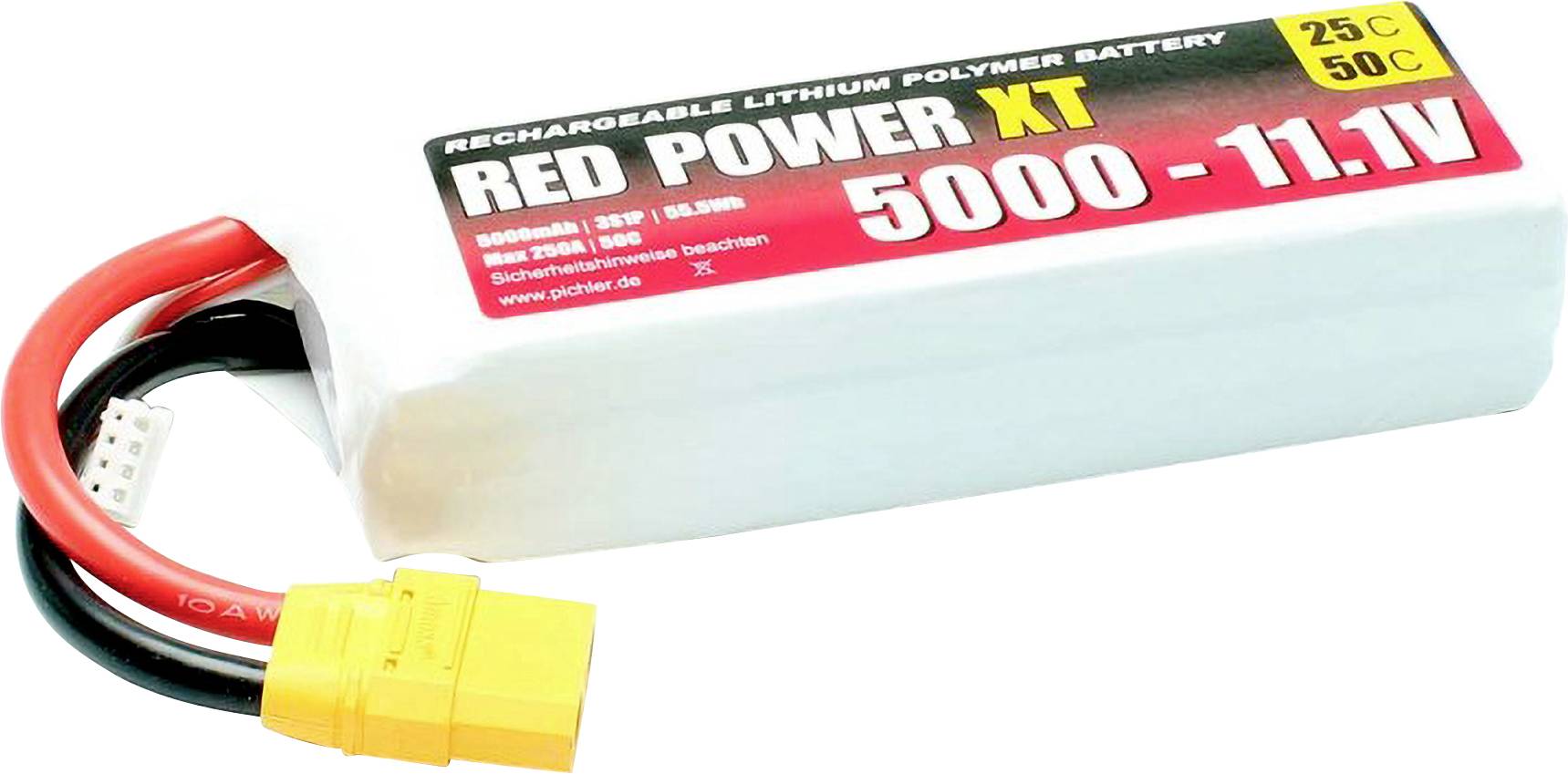 Red Power Modellbau-Akkupack (LiPo) 11.1V 5Ah 25 C Softcase XT90