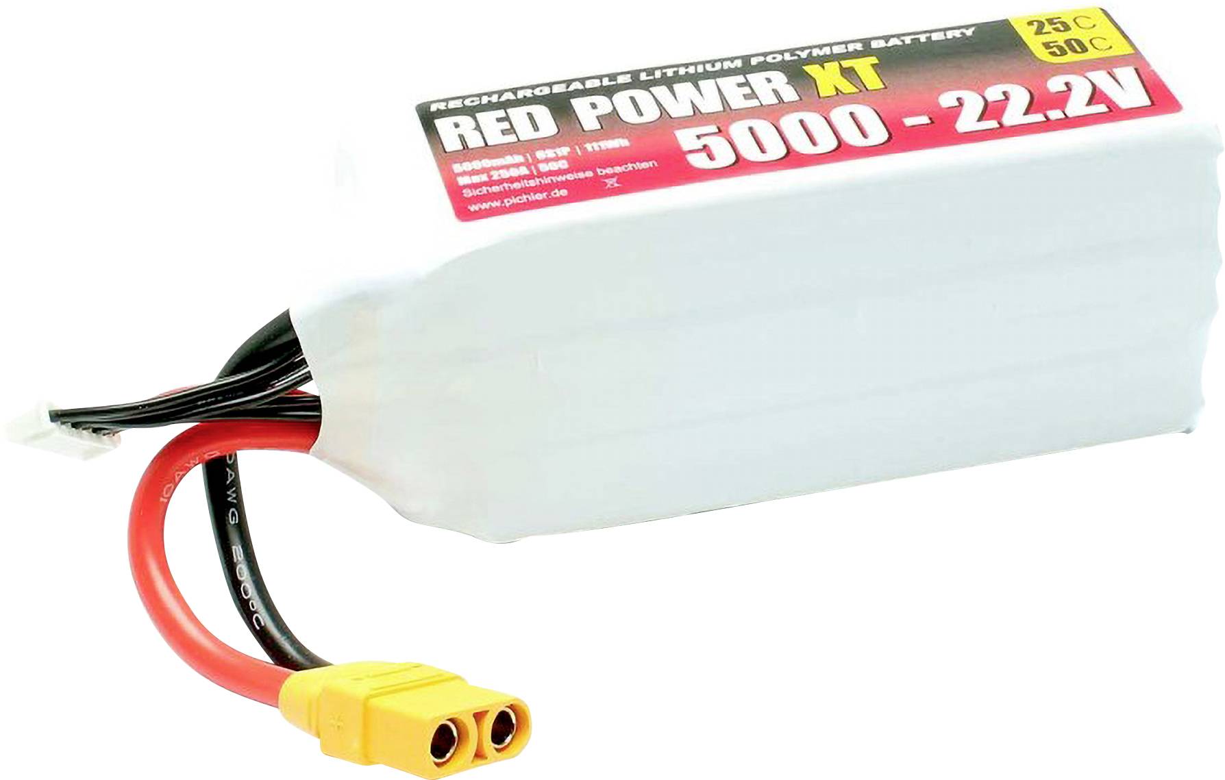 Red Power Modellbau-Akkupack (LiPo) 22.2V 5Ah 25 C Softcase XT90