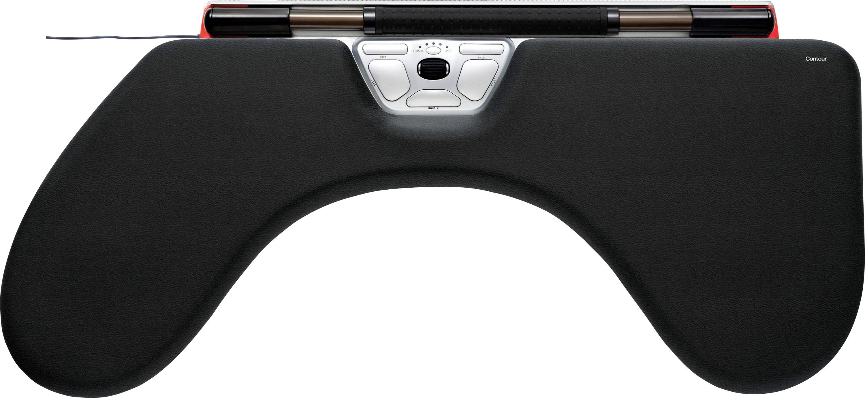 Contour Design RollerMouse RED Max + Armauflage Maus USB Schwarz, Silber 6 Tasten 2800 dpi Handballenauflage