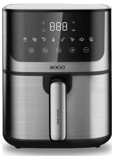 SOGO Human Technology FRE-SS-10880 Heißluft-Fritteuse 5l 1400W Edelstahl, Schwarz