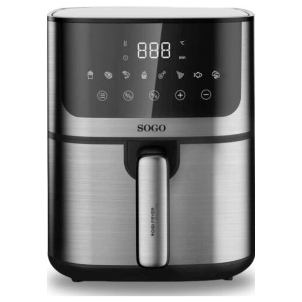 SOGO Human Technology FRE-SS-10880 Heißluft-Fritteuse 5l 1400W Edelstahl, Schwarz SOGO Human Technology FRE-SS-10880 Heißluft-Fritteuse 5l 1400W Edelstahl, Schwarz