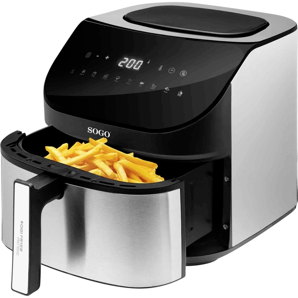SOGO Human Technology FRE-SS-10875 Heißluft-Fritteuse 8l 1600W Edelstahl, Schwarz SOGO Human Technology FRE-SS-10875 Heißluft-Fritteuse 8l 1600W Edelstahl, Schwarz