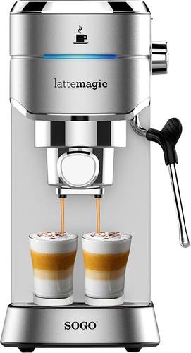 SOGO Human Technology CAF-SS-7600 Espressomaschine Silber 1450 W mit Milchaufschäumdüse