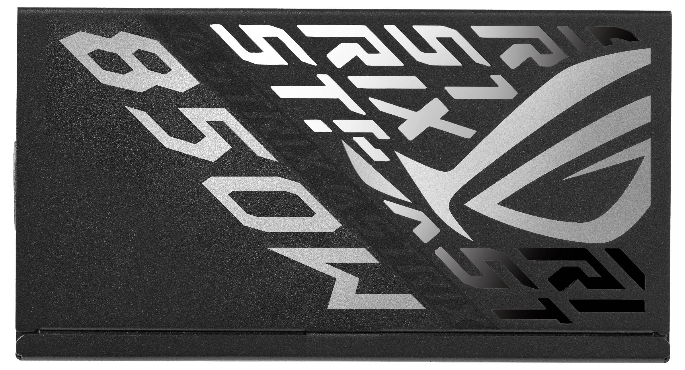 Schwarzes Gehäuse mit stilisiertem Text und Logo auf der Oberfläche, darunter '850W'. Anmutung von technologischem Design.