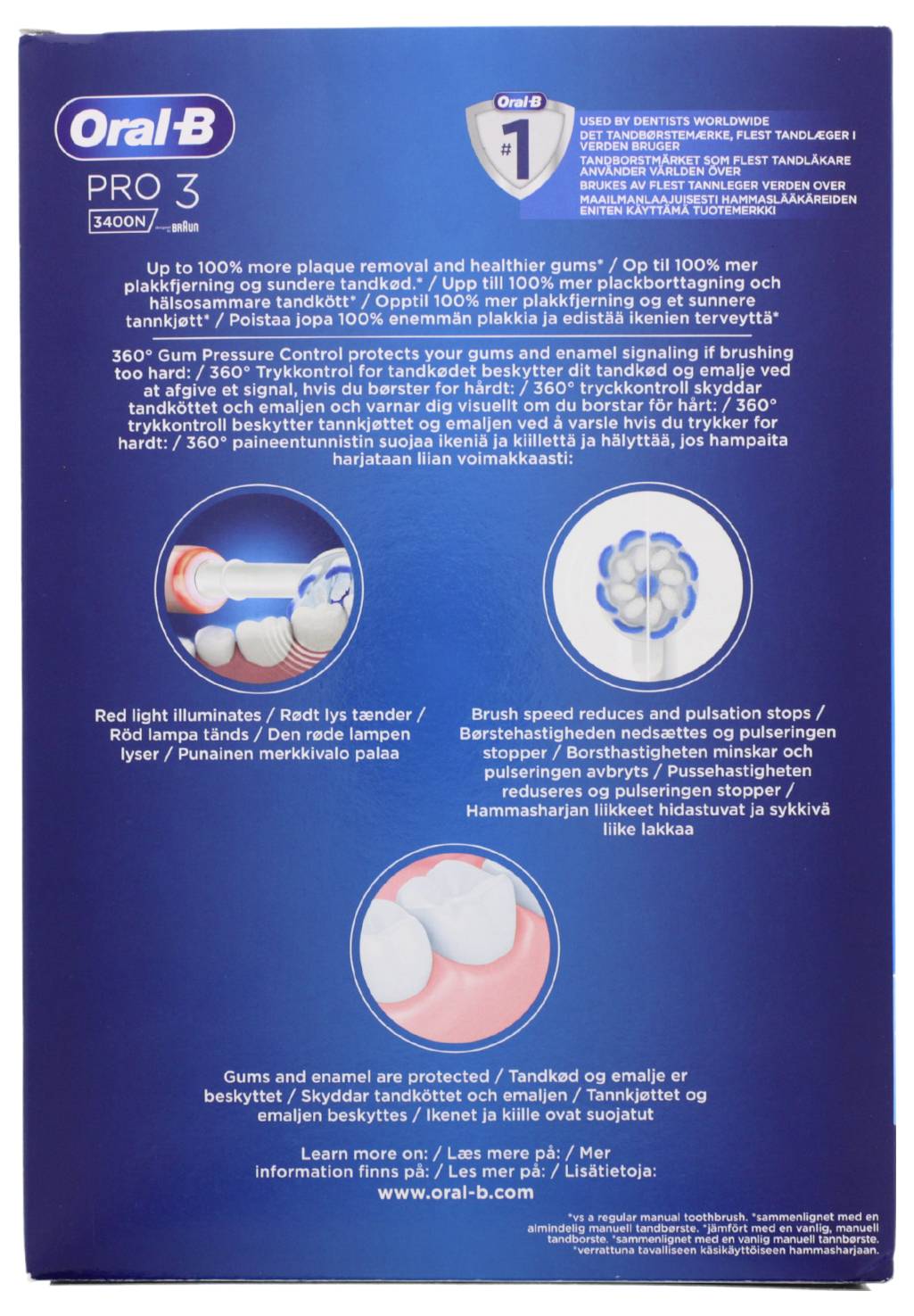 Oral-B Pro3 3400N Pink Sensitive Pro3 3400N Elektrische Zahnbürste Rotierend/Oszilierend/Pulsieren Pink