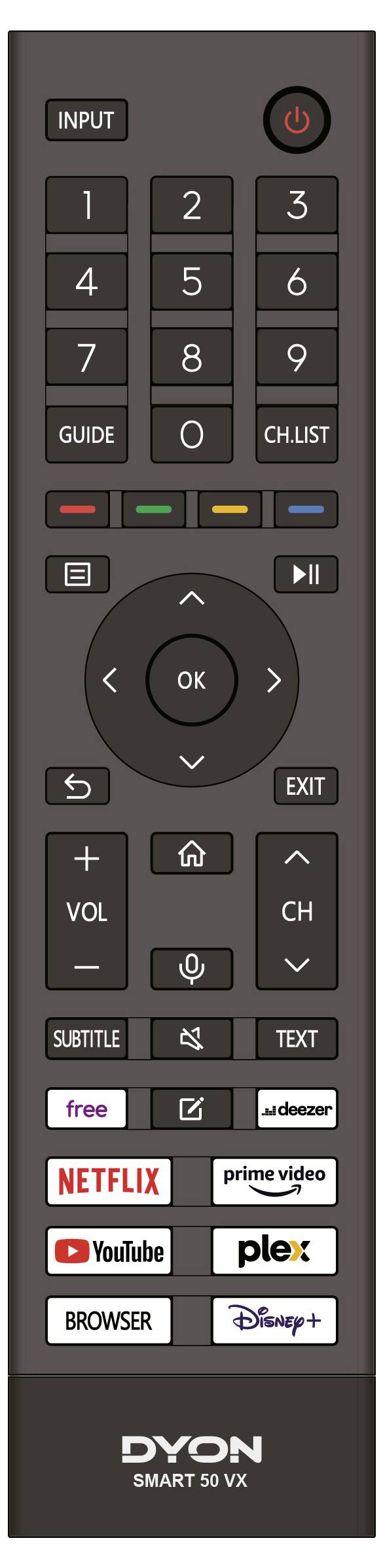 Dyon Smart 50 VX LED-TV 126cm 50 Zoll EEK F (A - G) DVB-T2, DVB-C, DVB-S2, UHD, Smart TV, WLAN, CI+ Schwarz