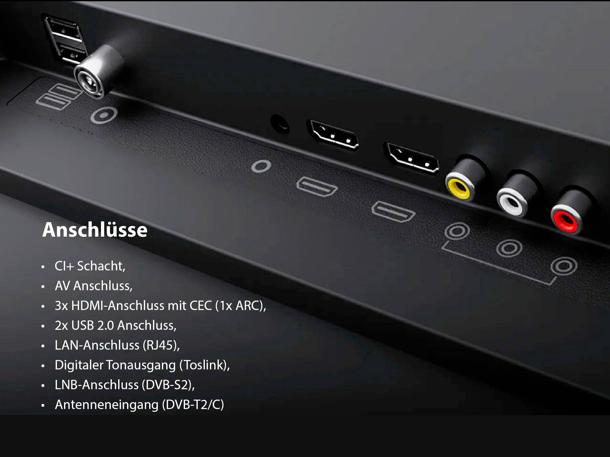 Dyon Ultimax 43F-TI LED-TV 108cm 43 Zoll EEK E (A - G) DVB-T2, DVB-C, DVB-S2, Full HD, Smart TV, WLAN, CI+ Schwarz