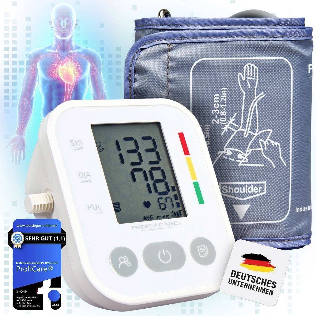 Profi-Care PC-BMG 3121 Oberarm Blutdruckmessgerät 331210