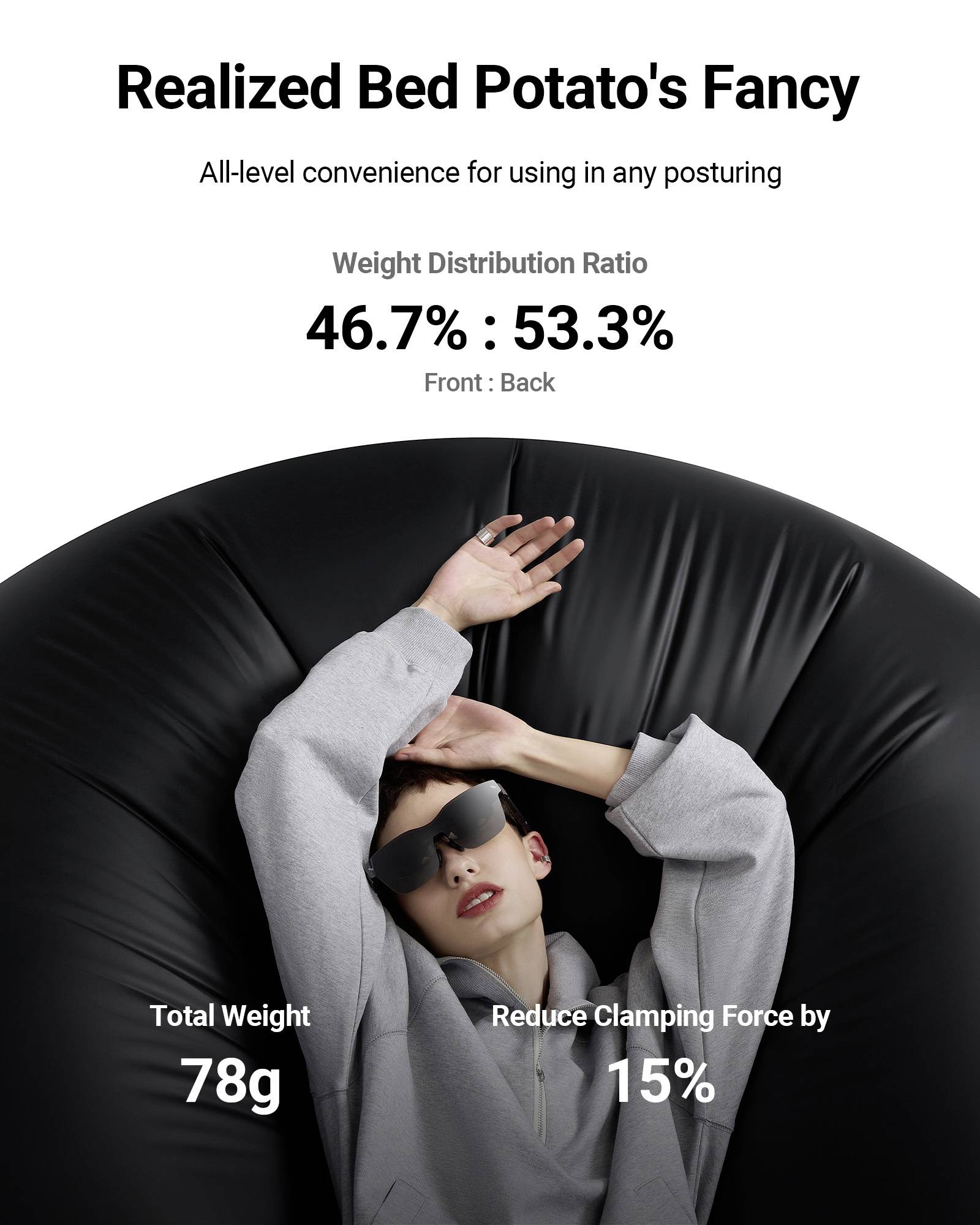 TCL RayNeo Air 2s AR-Brille Schwarz mit integriertem Soundsystem