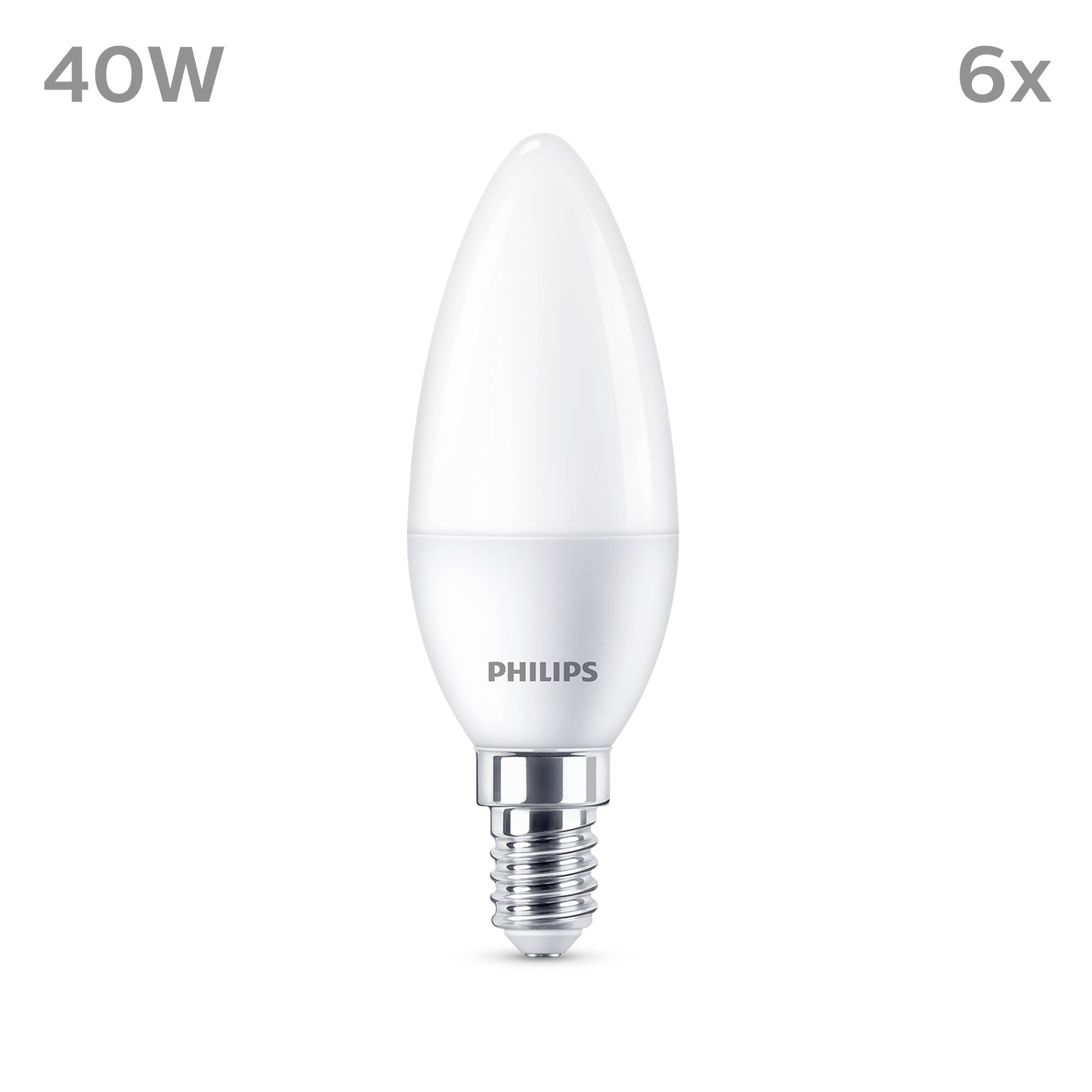 Philips LED 9290035411 LED EEK F (A - G) E14 Kerzenform 4.9 W = 40 W Warmweiß (Ø x L) 35 mm x 106 mm 6 St.