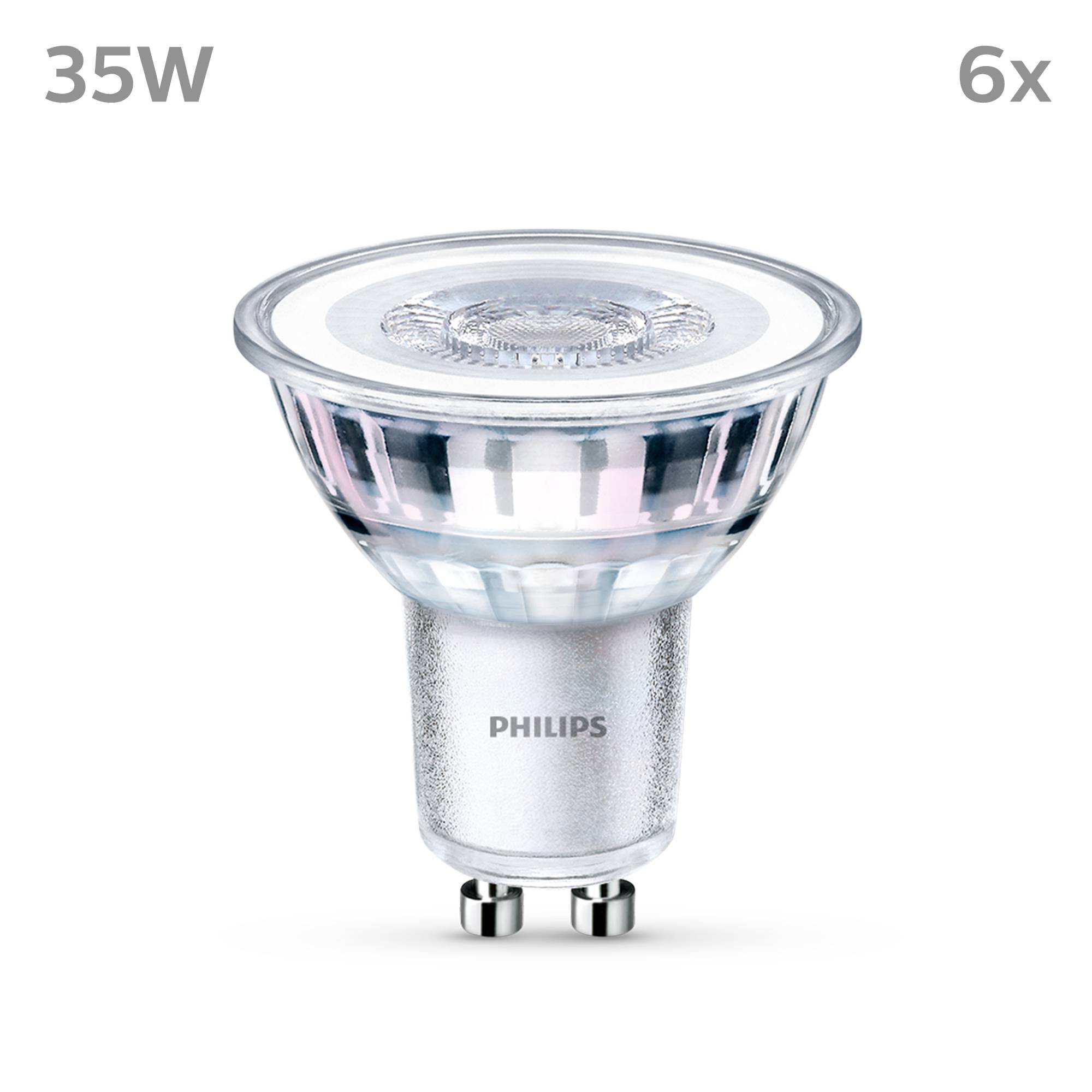Philips LED 9290012180 LED EEK F (A - G) GU10 Reflektor 3.5W = 35W Neutralweiß (Ø x L) 50mm x 54mm 6St.