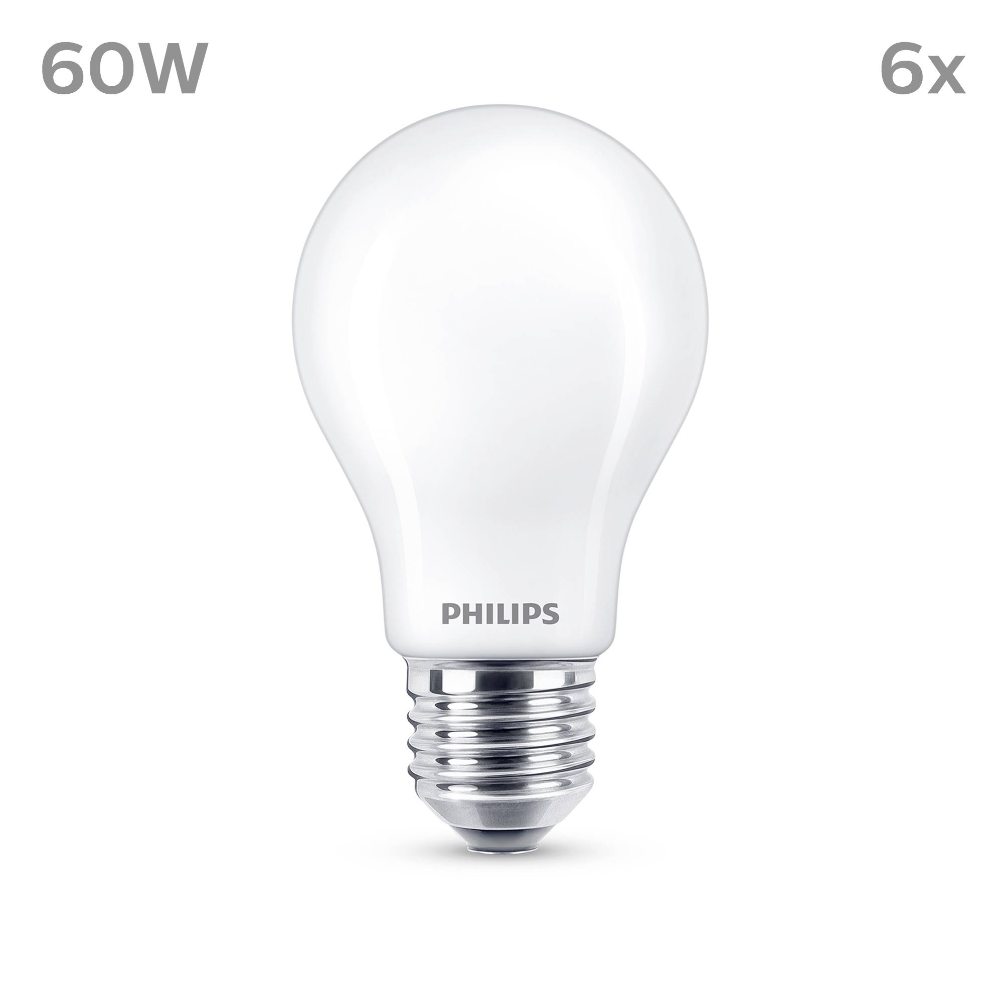 Philips Glühbirne, 60W, 6er-Pack.