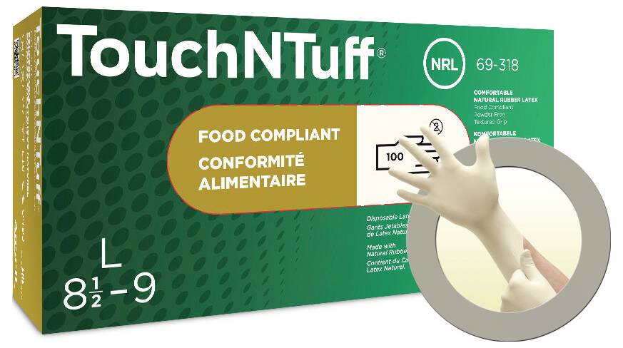 Ansell TouchNTuff 69318080 100 St. Naturlatex Einweghandschuh Größe (Handschuhe): M, 7.5, 8 EN 21420:2020