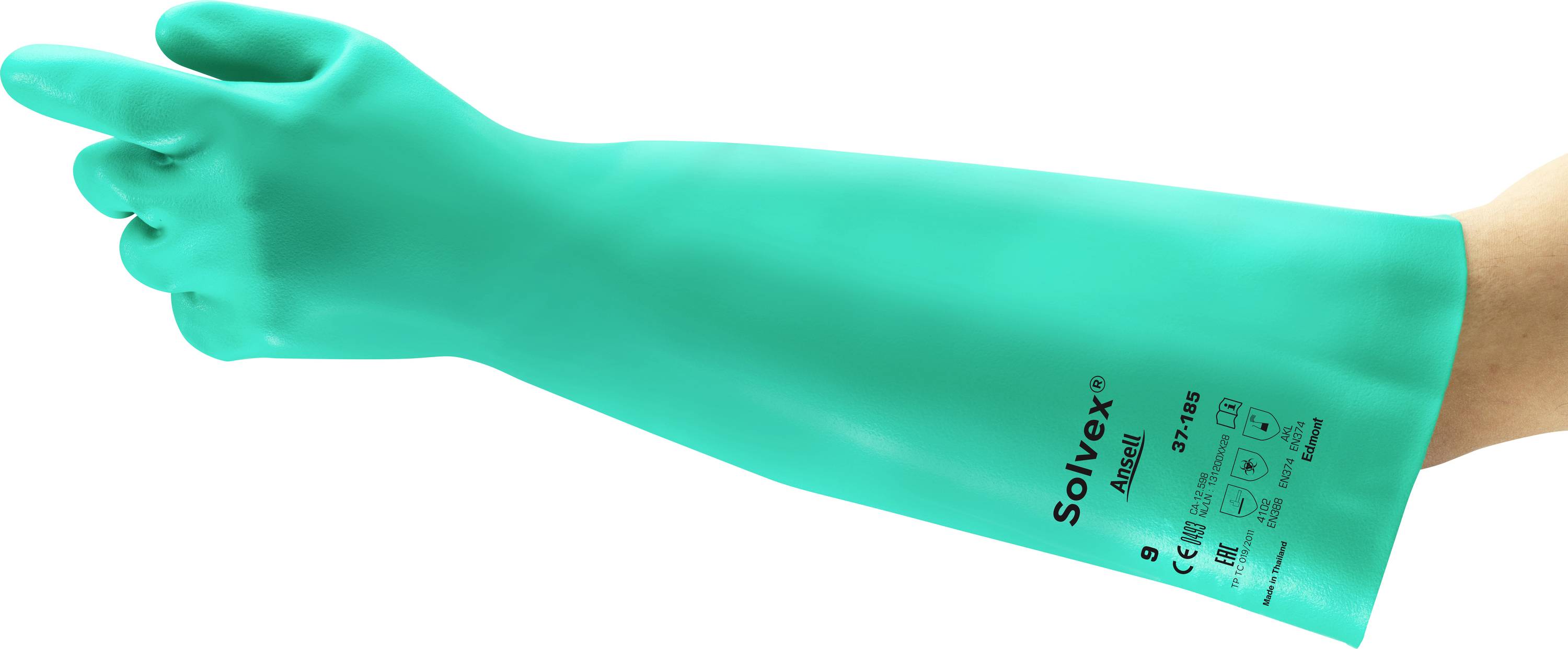 Ansell 37185090 AlphaTec Solvex Nitril Chemiekalienhandschuh Größe (Handschuhe): 9 EN 21420:2020 1 Paar