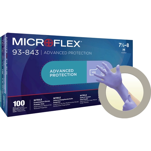 Ansell MICROFLEX 93843100 100 St. Nitril Einweghandschuh Größe (Handschuhe): XL, 9.5, 10 EN 21420:2020 ISO 11193 Ansell MICROFLEX 93843100 100 St. Nitril Einweghandschuh Größe (Handschuhe): XL, 9.5, 10 EN 21420:2020 ISO 11193