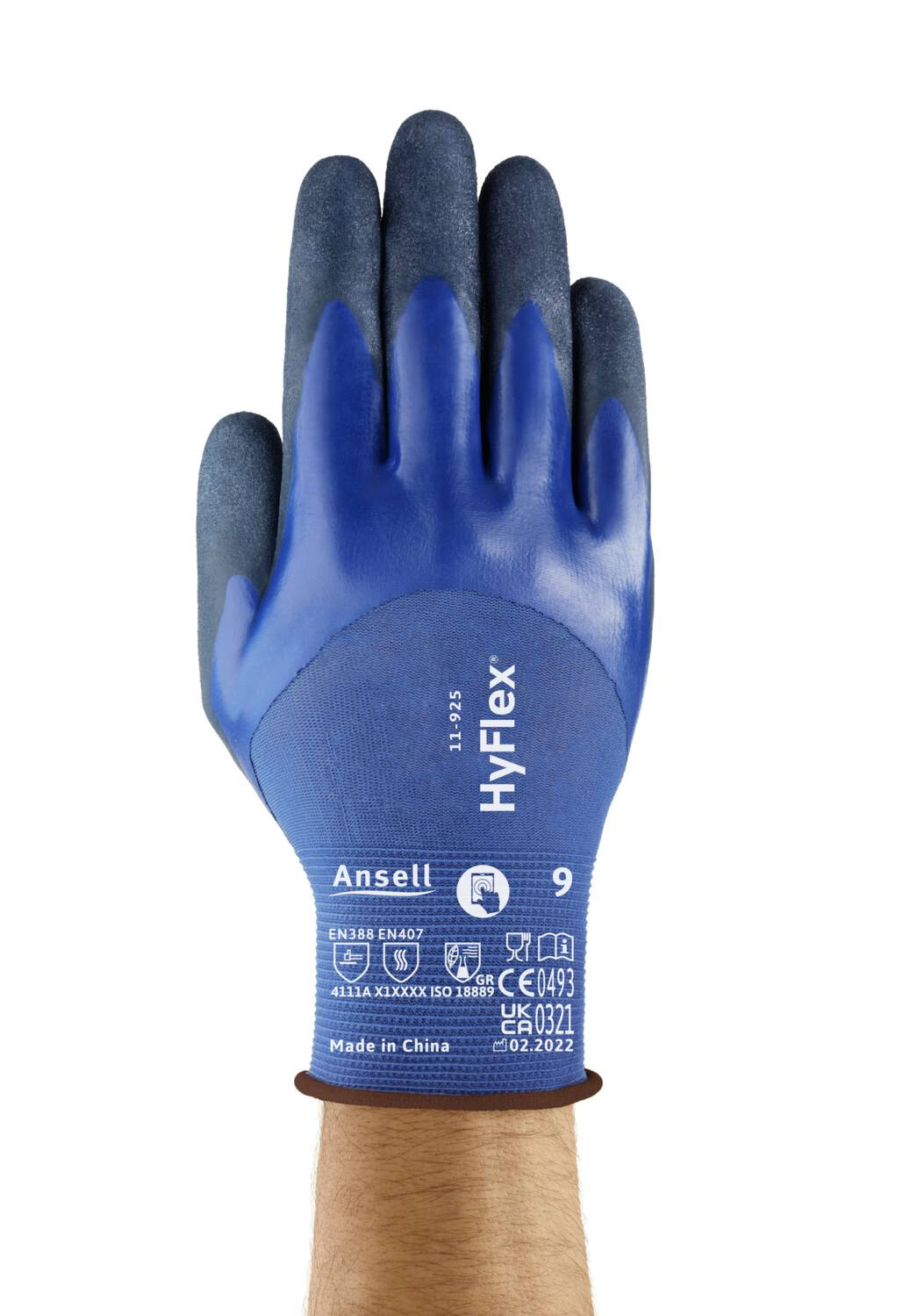 Ansell 11925R070-1P HyFlex Nitril Arbeitshandschuh Größe (Handschuhe): 7 EN 21420:2020 1 Paar