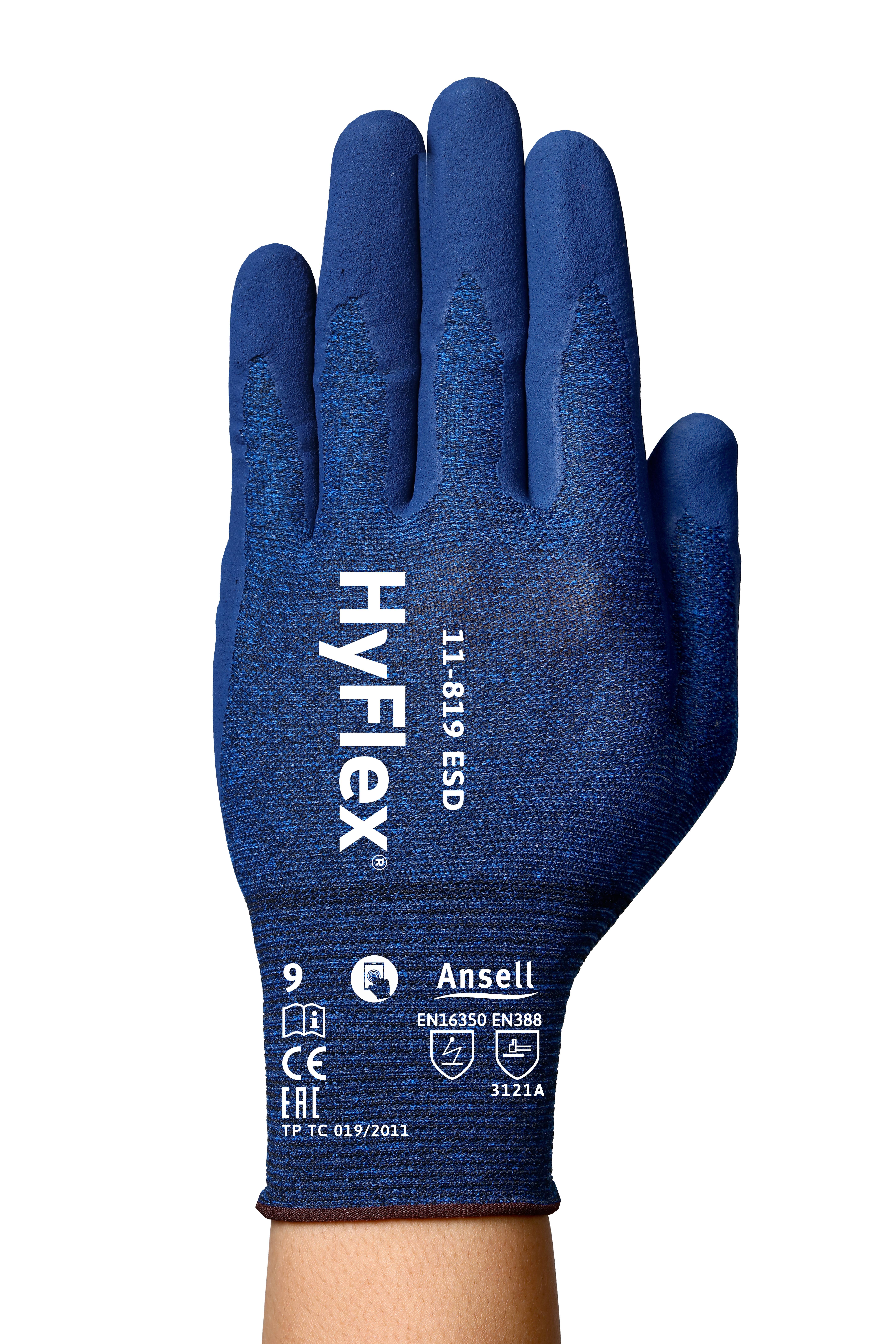 Ansell 11819R070-1P HyFlex Arbeitshandschuh Größe (Handschuhe): 7 EN 21420:2020 1 Paar
