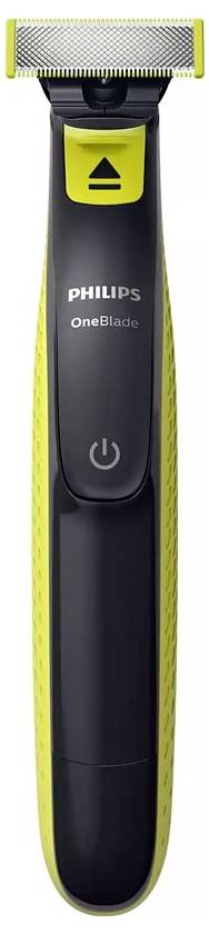 Philips OneBlade Bartschneider, Haarschneider, Körperhaartrimmer, Präzisions Trimmer, Rasierer abwaschbar, USB-Ladefunktion lime green, Grau