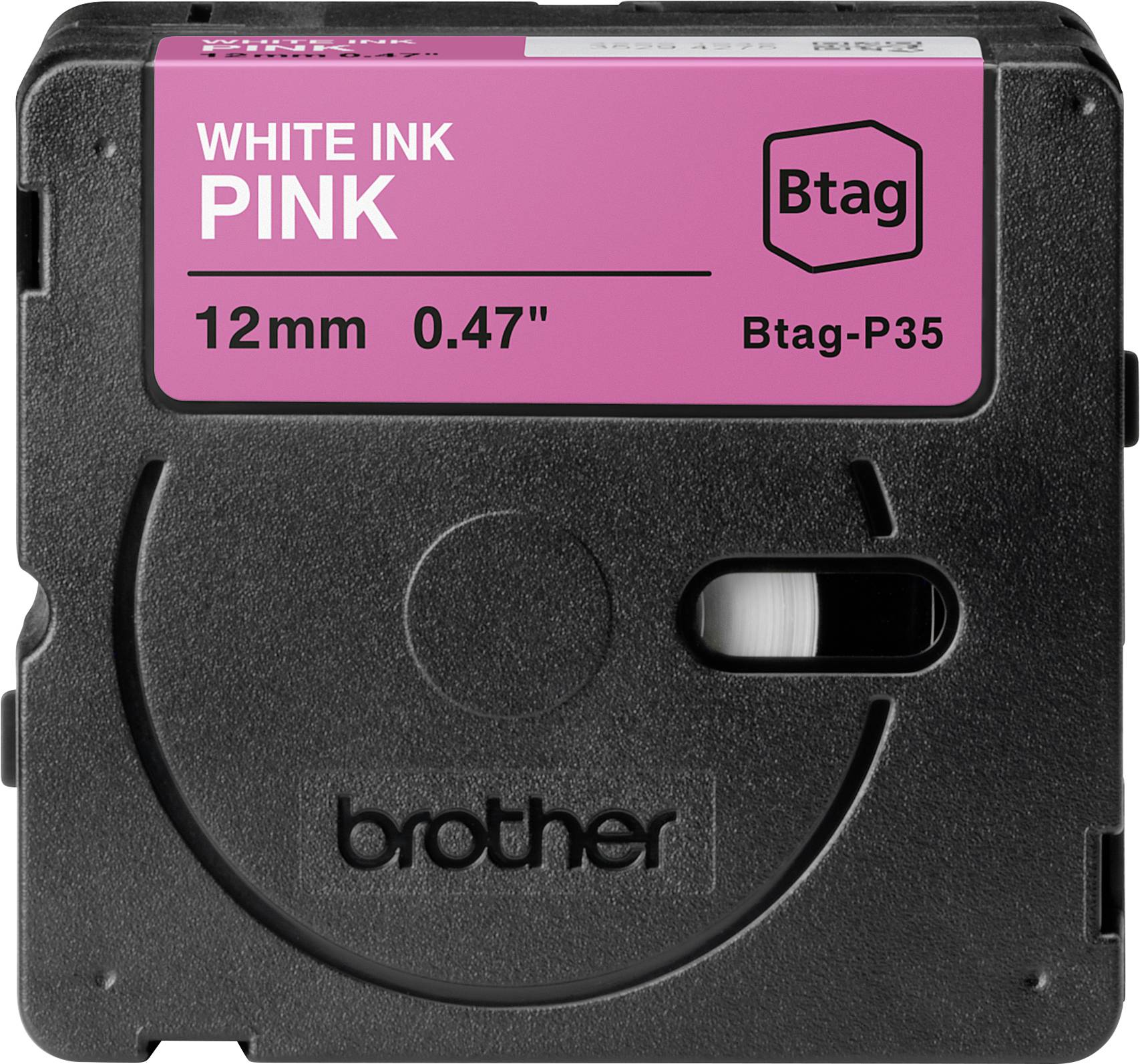 Brother Btag-P35 Schriftband Bandfarbe: Pink Schriftfarbe: Weiß 12mm 4m