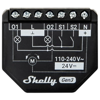 Shelly 2PM Gen3 Schalt-Messaktor Bluetooth, Wi-Fi Shelly 2PM Gen3 Schalt-Messaktor Bluetooth, Wi-Fi