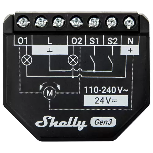 Shelly 2PM Gen3 Schalt-Messaktor Bluetooth, Wi-Fi Shelly 2PM Gen3 Schalt-Messaktor Bluetooth, Wi-Fi