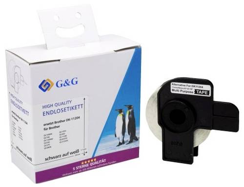 G&G Etiketten Kompatibel ersetzt Brother DK-11204 17 x 54 mm Thermodirekt Papier Weiß 400 St. Perma