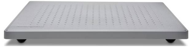 Graue, rechteckige Plattform mit kleinen Noppen auf der Oberfläche.