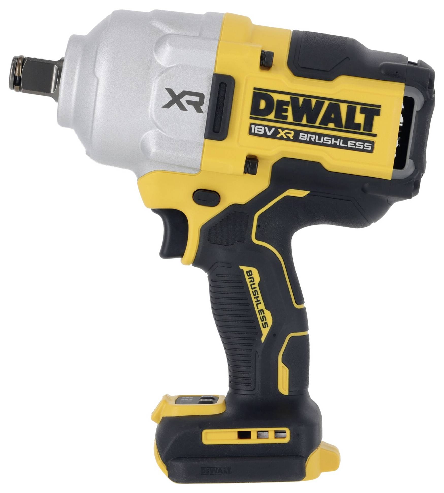 Akkuschlagschrauber der Marke Dewalt, Modell XR, 18V, in gelb und schwarz.