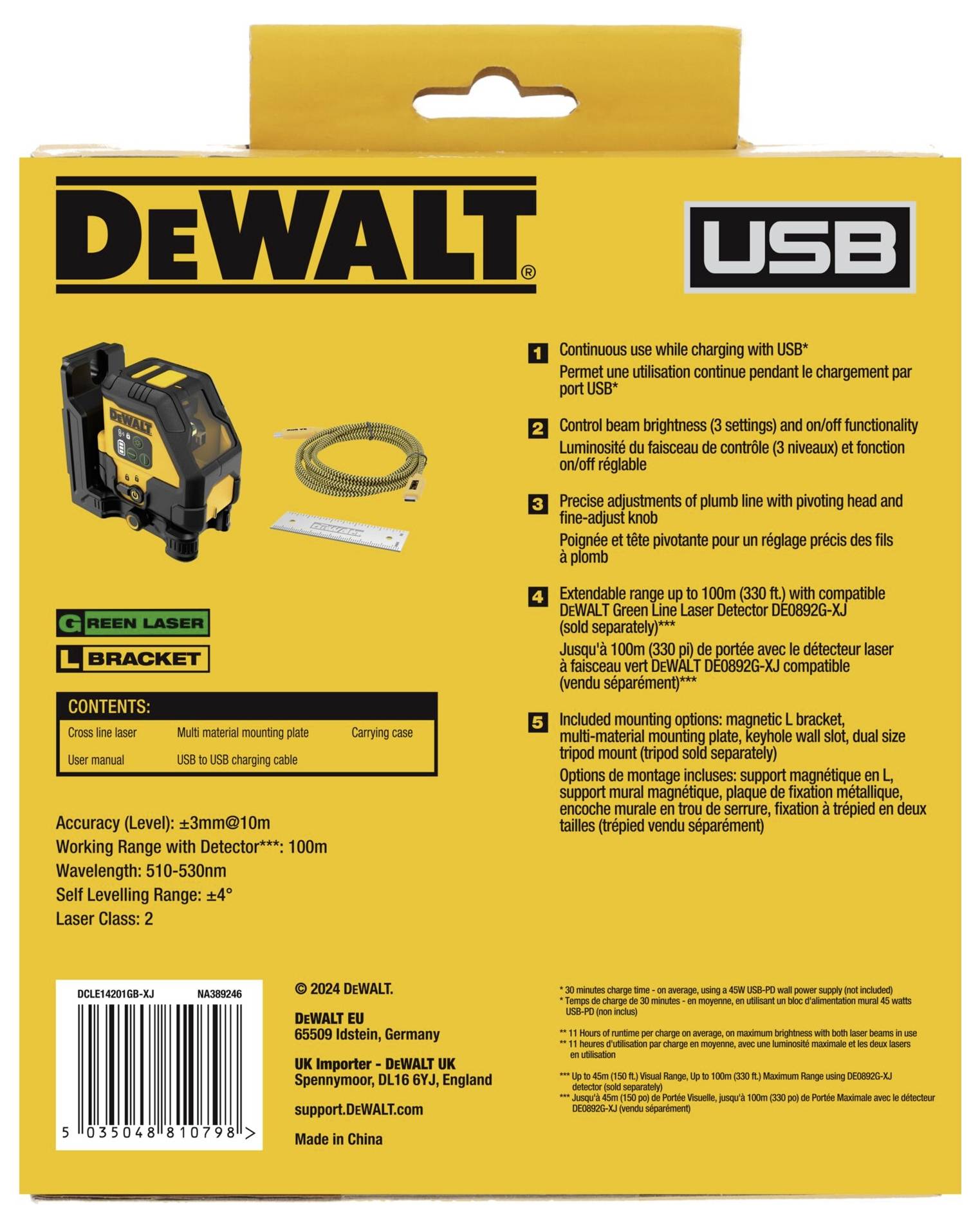 DEWALT Linienlaser Reichweite (max.): 30m