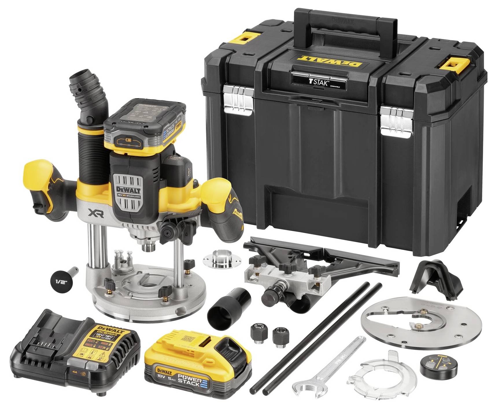 DEWALT Oberfräse DCW620H2-QW inkl. 2. Akku, inkl. Ladegerät