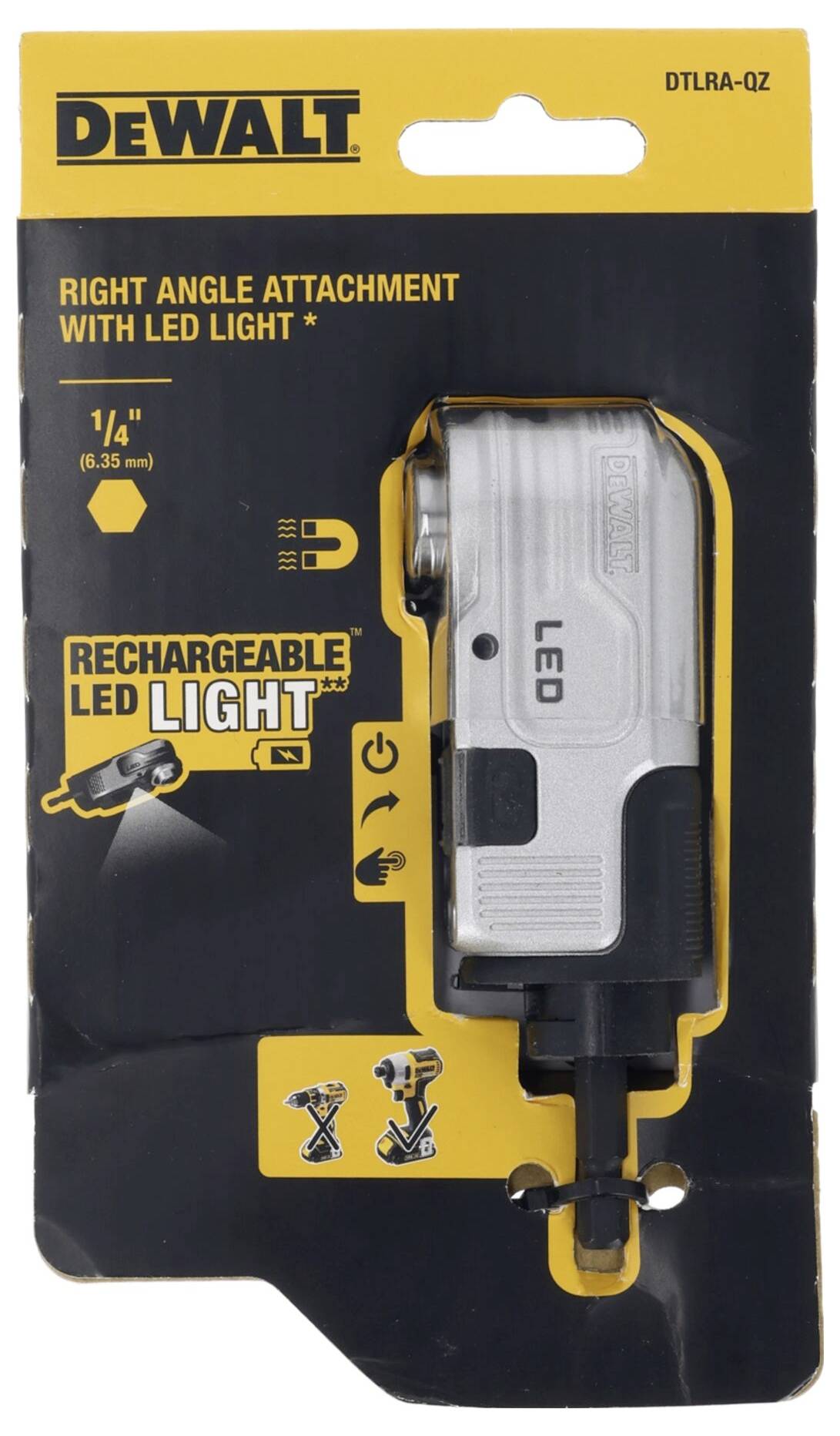 DEWALT Winkelvorsatz 1/4Z mit LED DTLRA-QZ