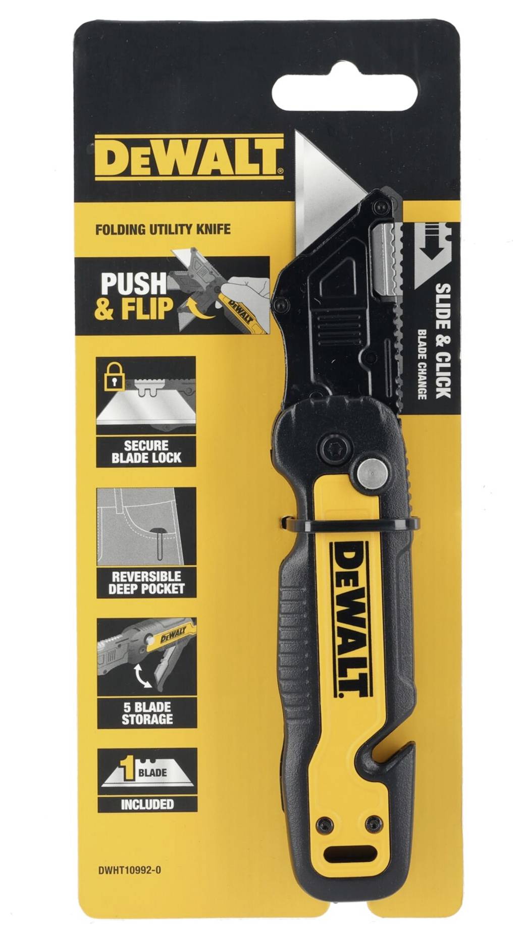 DEWALT DWHT10992-0 Klappmesser mit Trapezklinge und Magazin 1St.