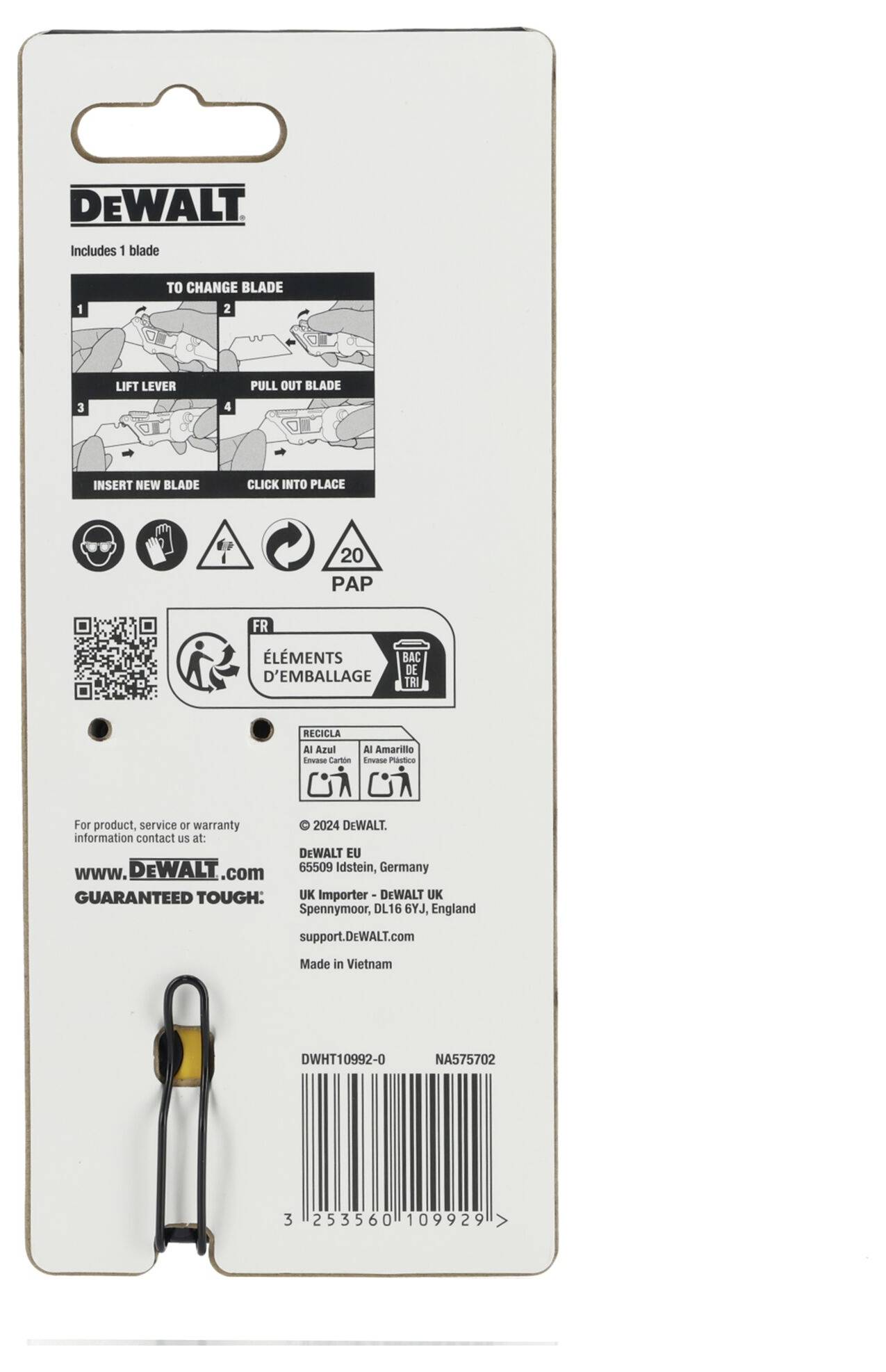 DEWALT DWHT10992-0 Klappmesser mit Trapezklinge und Magazin 1St.